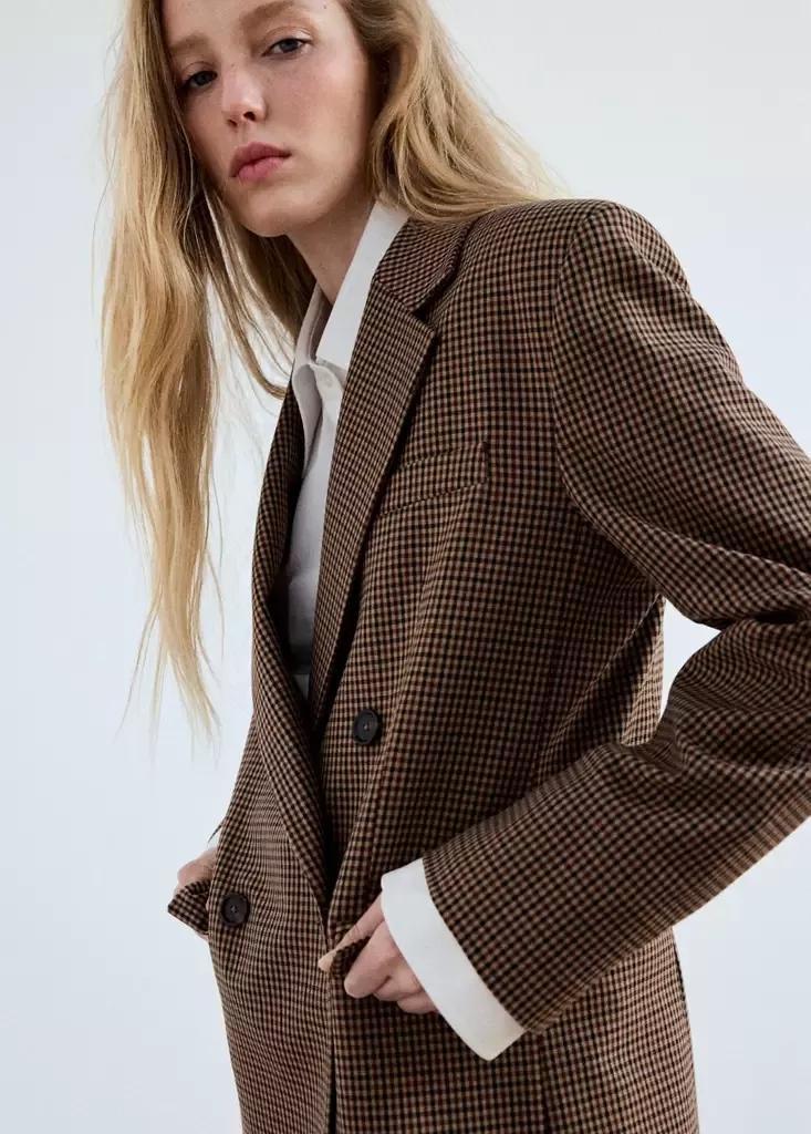 Brown Check-Print Jacket, Medium Brown, large image number 3