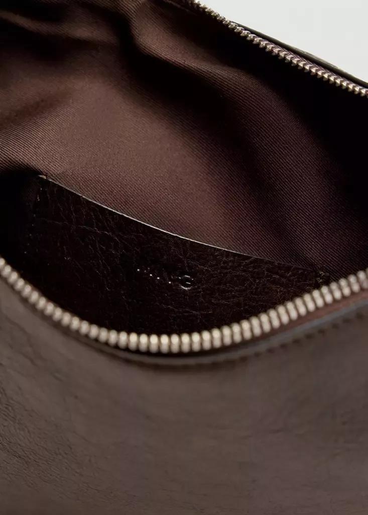 Brown Studded Shoulder Bag, Dark Brown, large image number 3