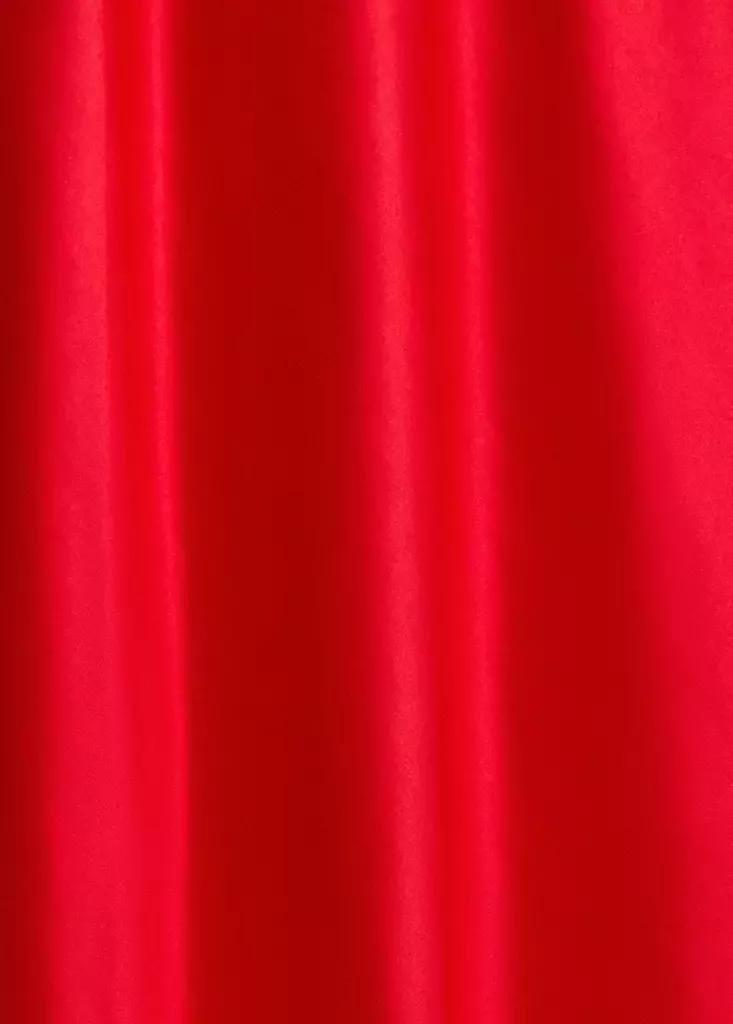 Red Silk V-Neck Dress, Red, large image number 6
