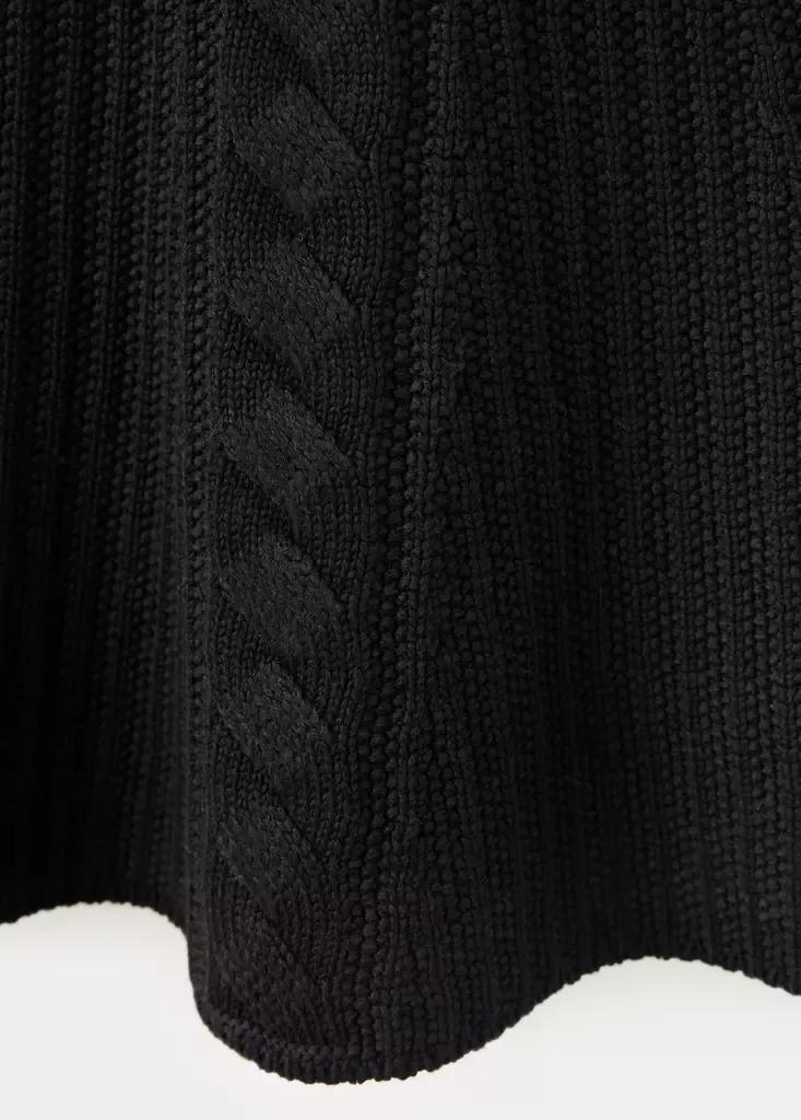 Black Braided Knit Top, Black, large image number 7