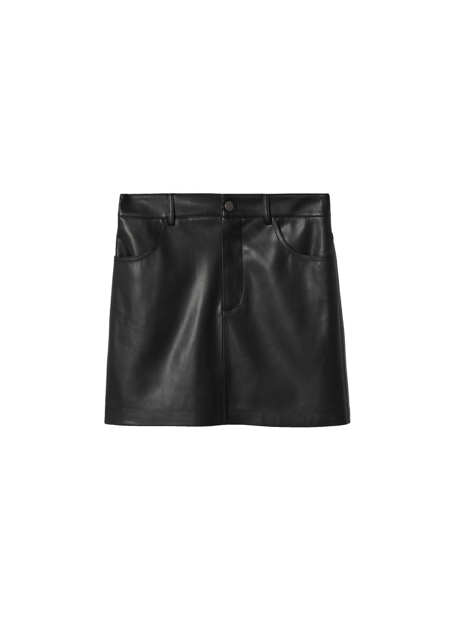 Black Skin Effect Mini Skirt, , large image number 5
