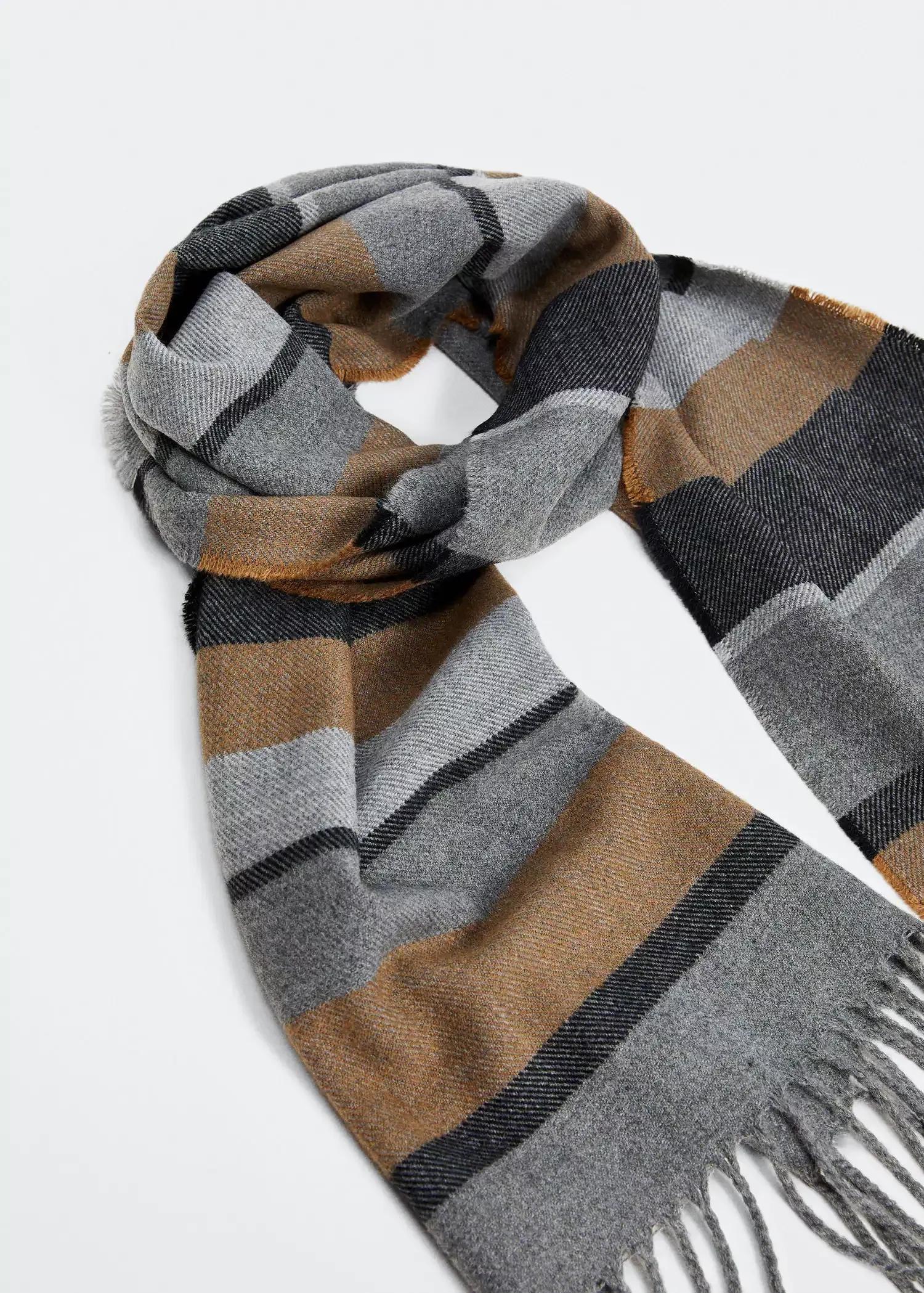 Grey Striped Scarf, , large image number 1