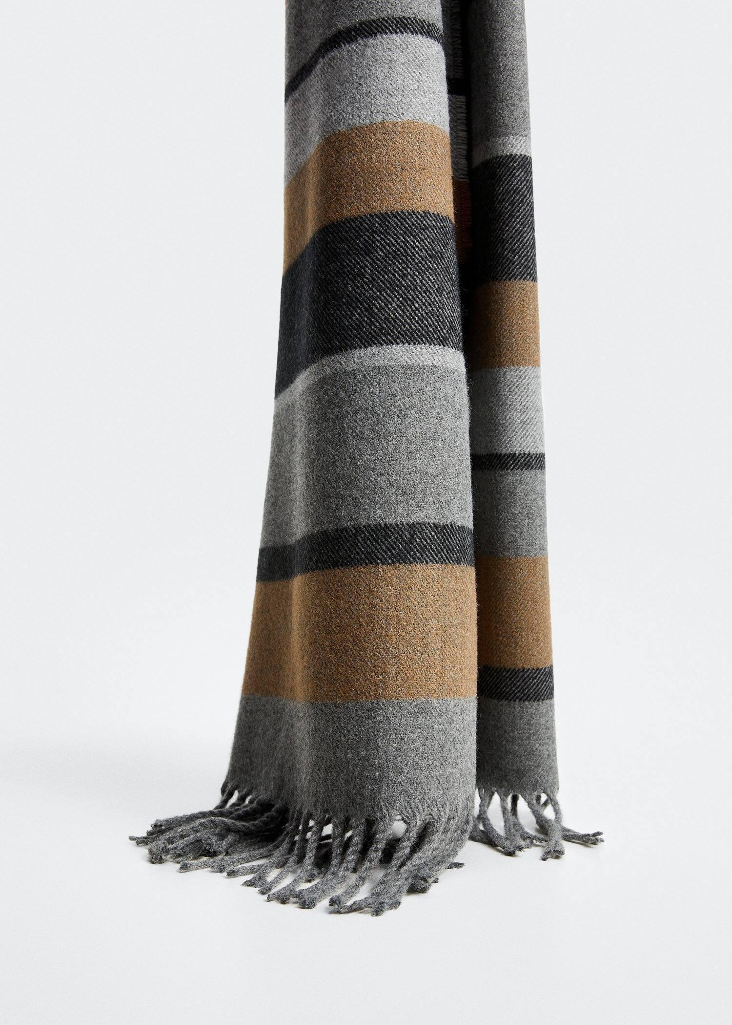 Grey Striped Scarf, , large image number 2