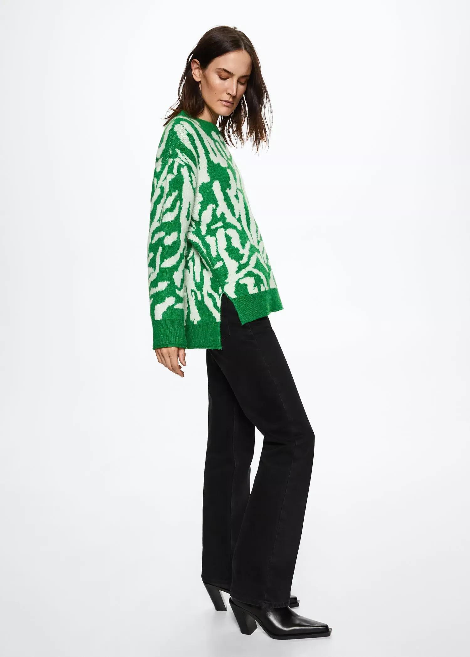 Green Animal Print Knit Jersey, , large image number 1