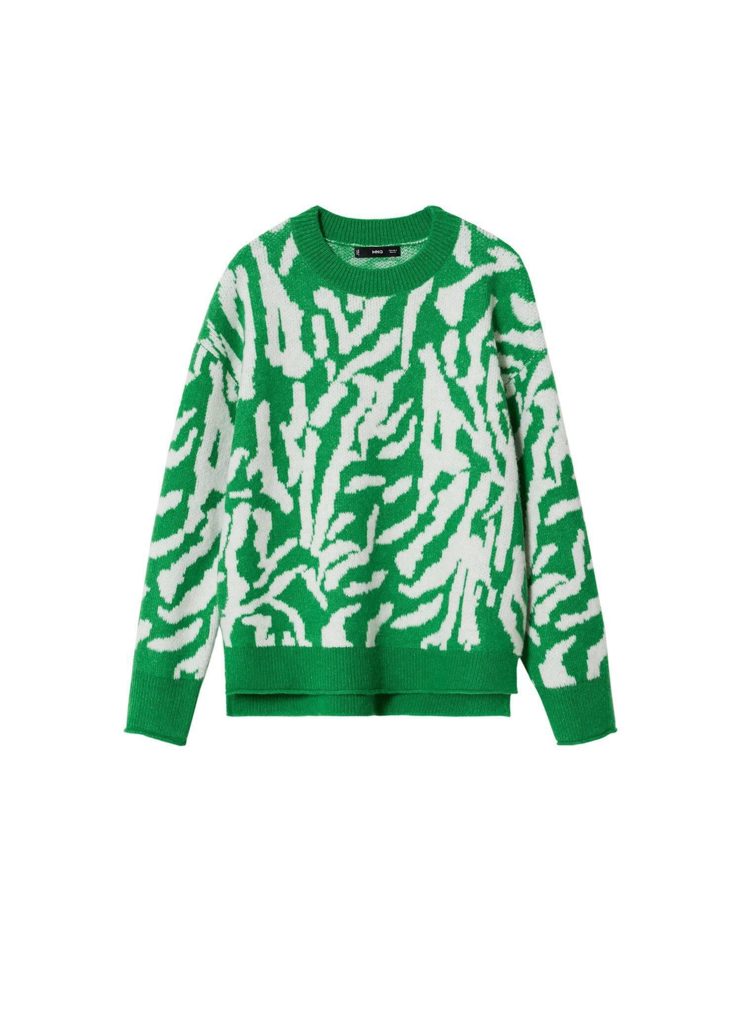 Green Animal Print Knit Jersey, , large image number 2