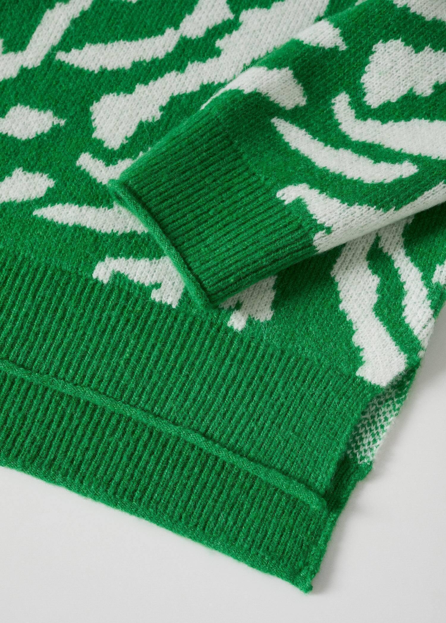 Green Animal Print Knit Jersey, , large image number 4
