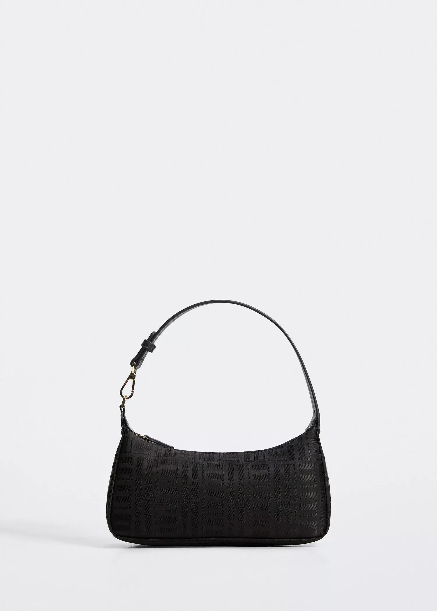 Black Logo Textured Bag, , large image number 0
