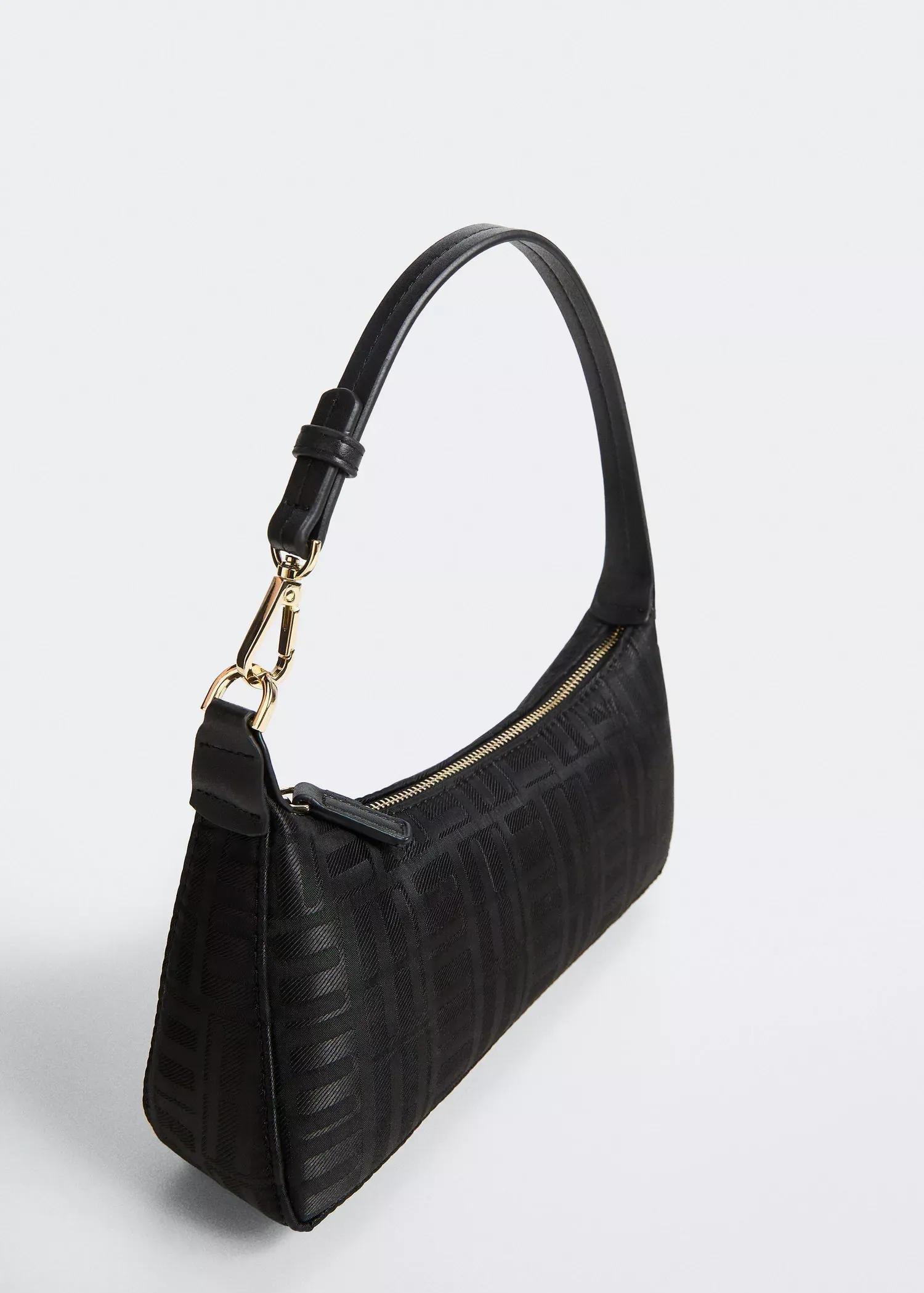 Black Logo Textured Bag, , large image number 1