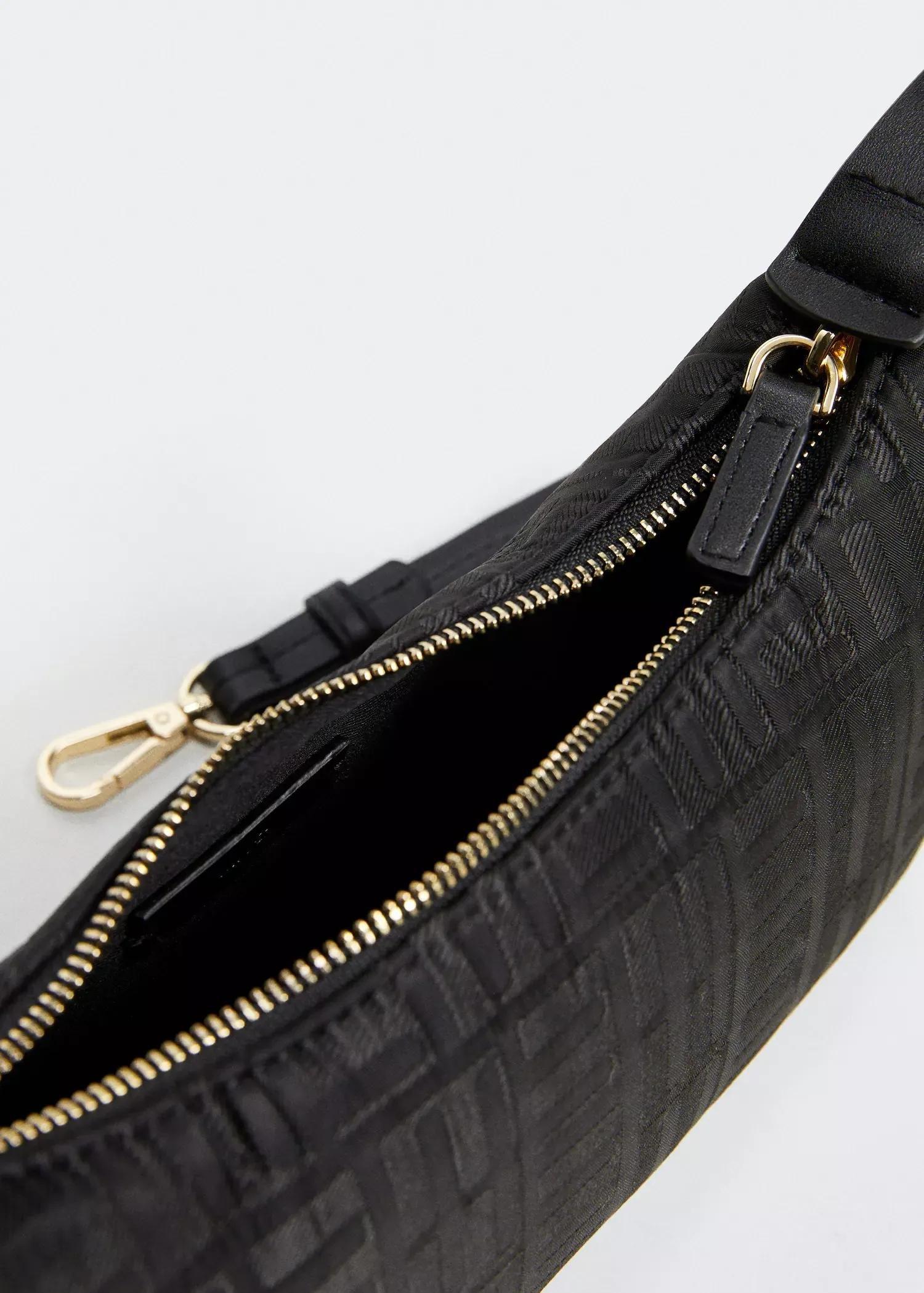 Black Logo Textured Bag, , large image number 4