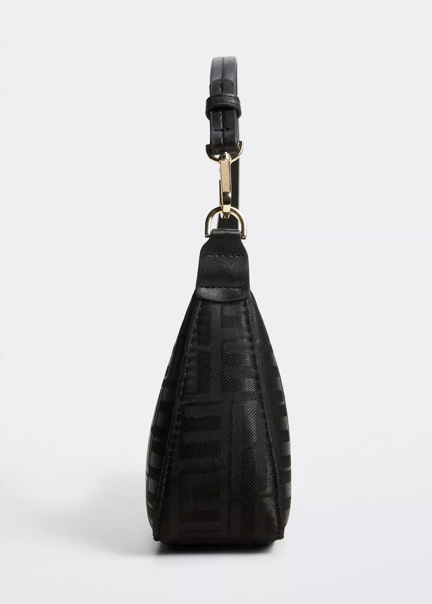 Black Logo Textured Bag, , large image number 5