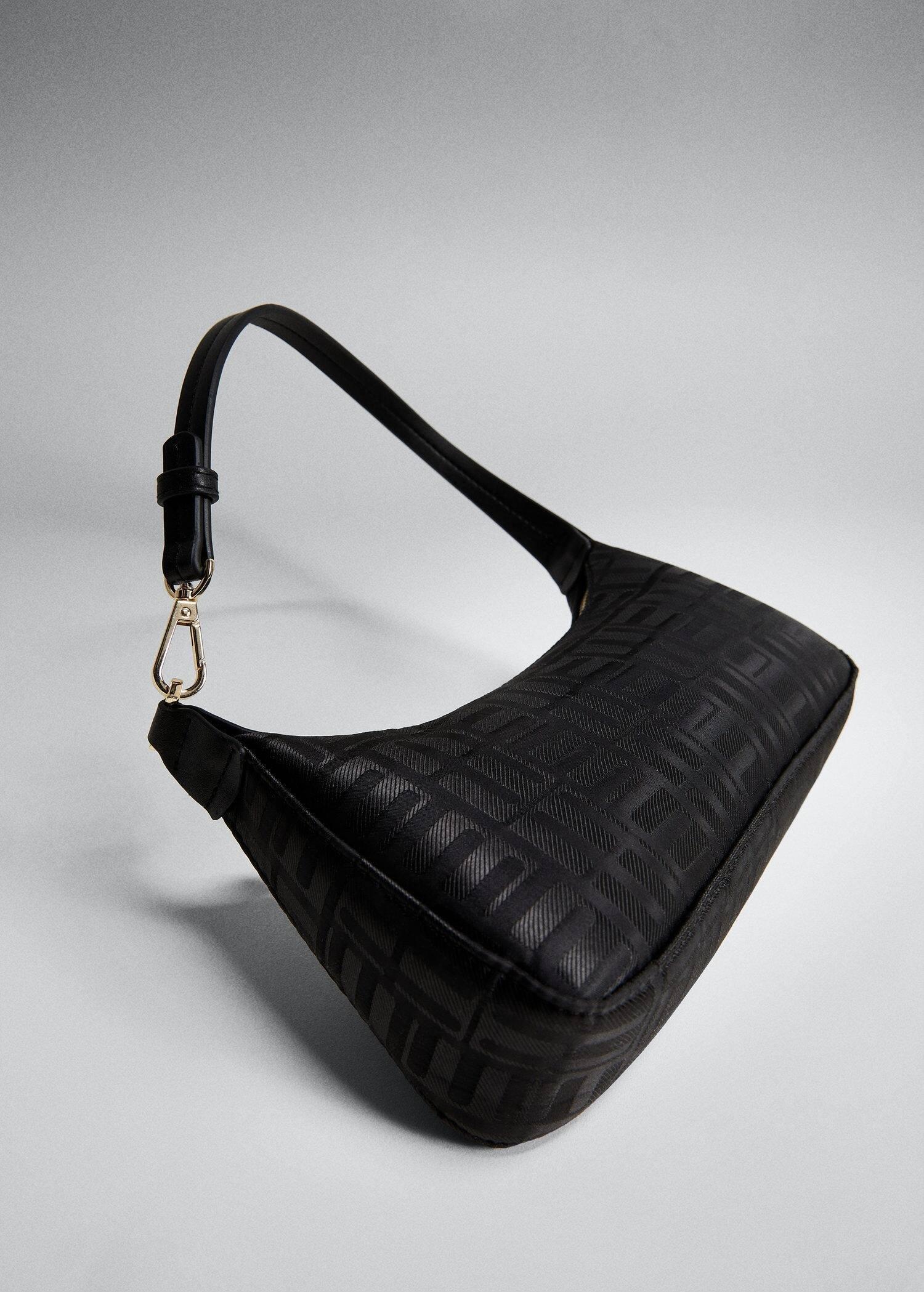 Black Logo Textured Bag, , large image number 6