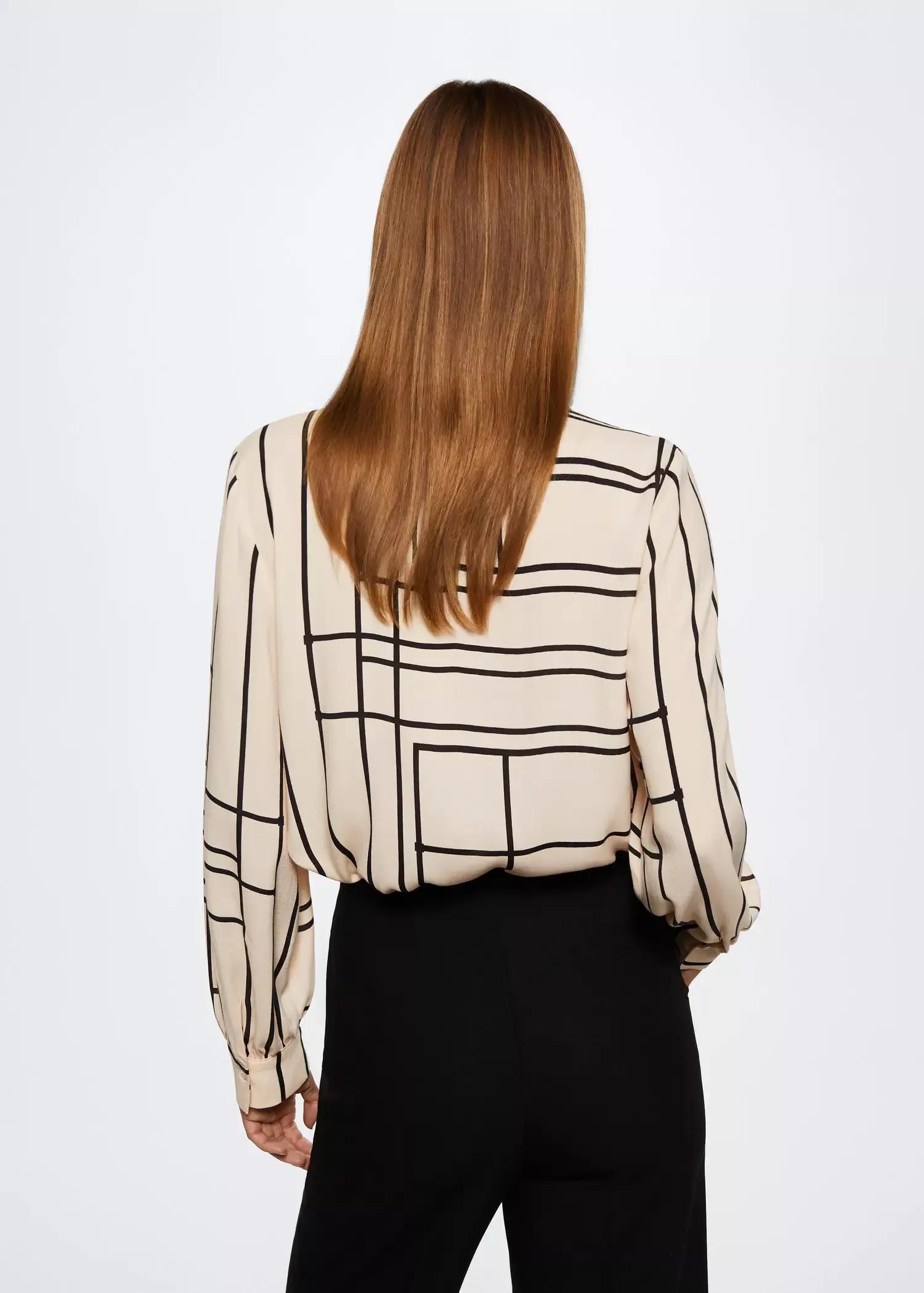 Light Beige Geometric-Print Blouse, , large image number 4