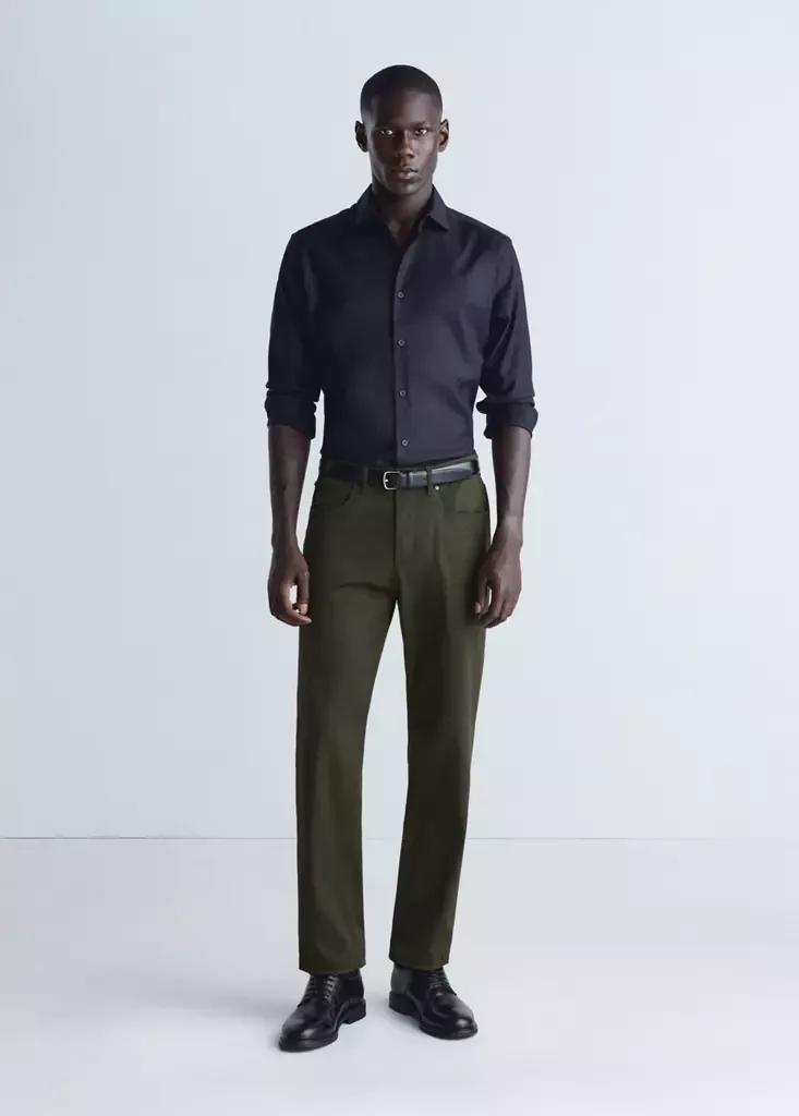 Khaki Regular Fit Thermolite Trousers, Beige - Khaki, medium