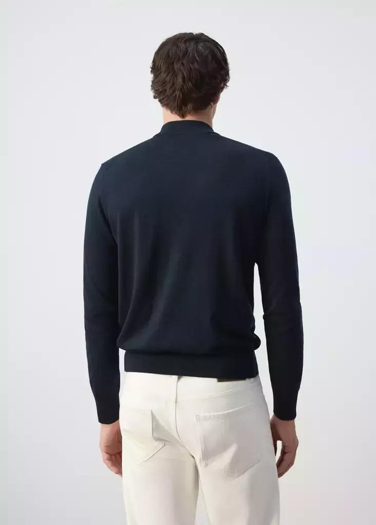 Navy Merino Wool Roll-Neck Jumper, Navy, medium