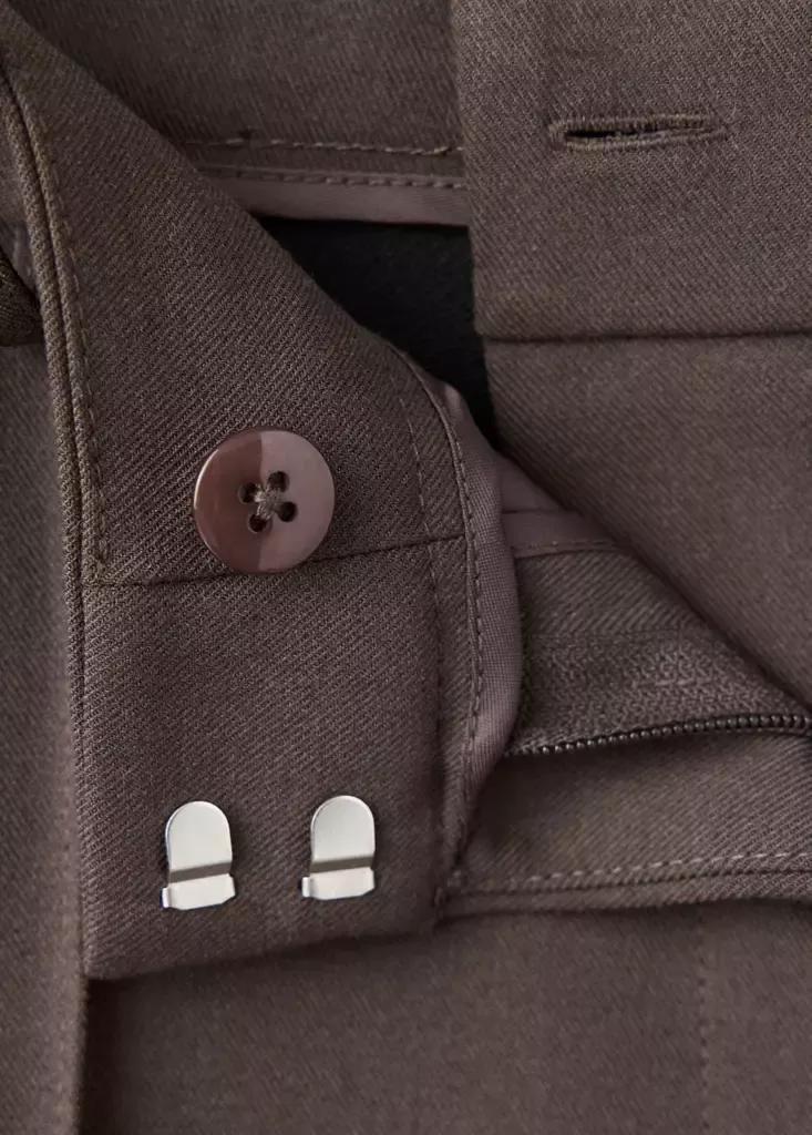 Brown Flared Trousers With Seams, Medium Brown, large image number 6