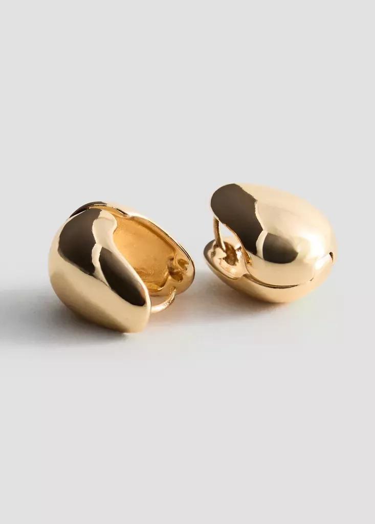 Gold Drop Earrings, Gold, medium