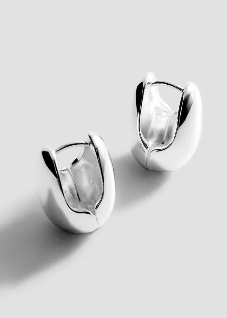 Silver Drop Earrings, Silver, medium
