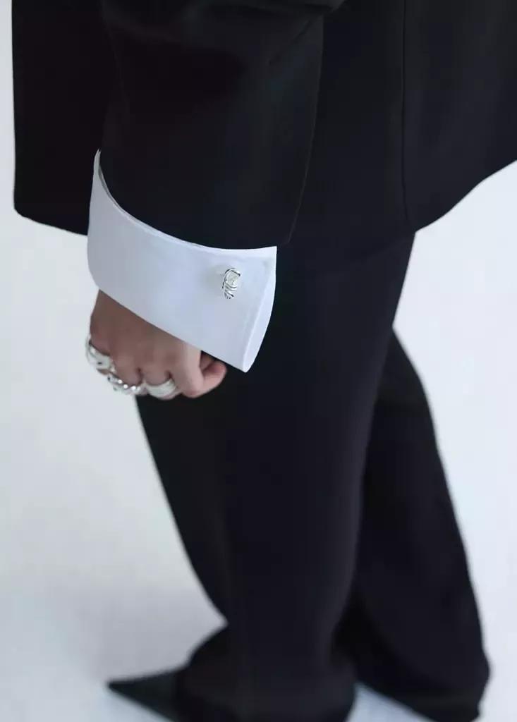 Silver Metal Knot Cufflinks, Silver, medium