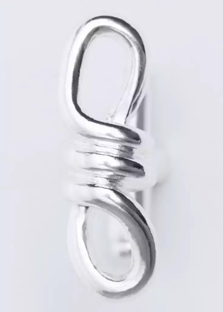 Silver Metal Knot Cufflinks, Silver, large image number 5