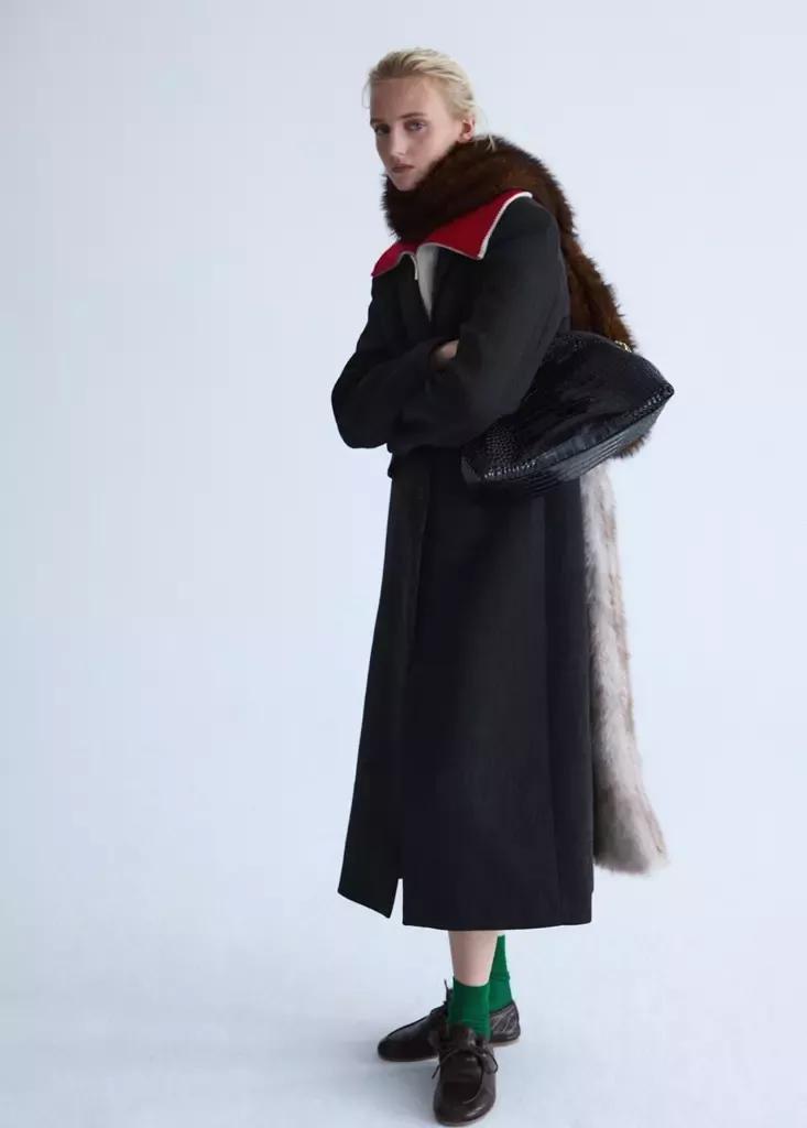 Grey Tailored Wool Coat, Grey, large image number 0