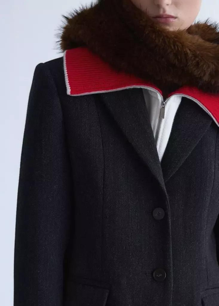 Grey Tailored Wool Coat, Grey, large image number 3