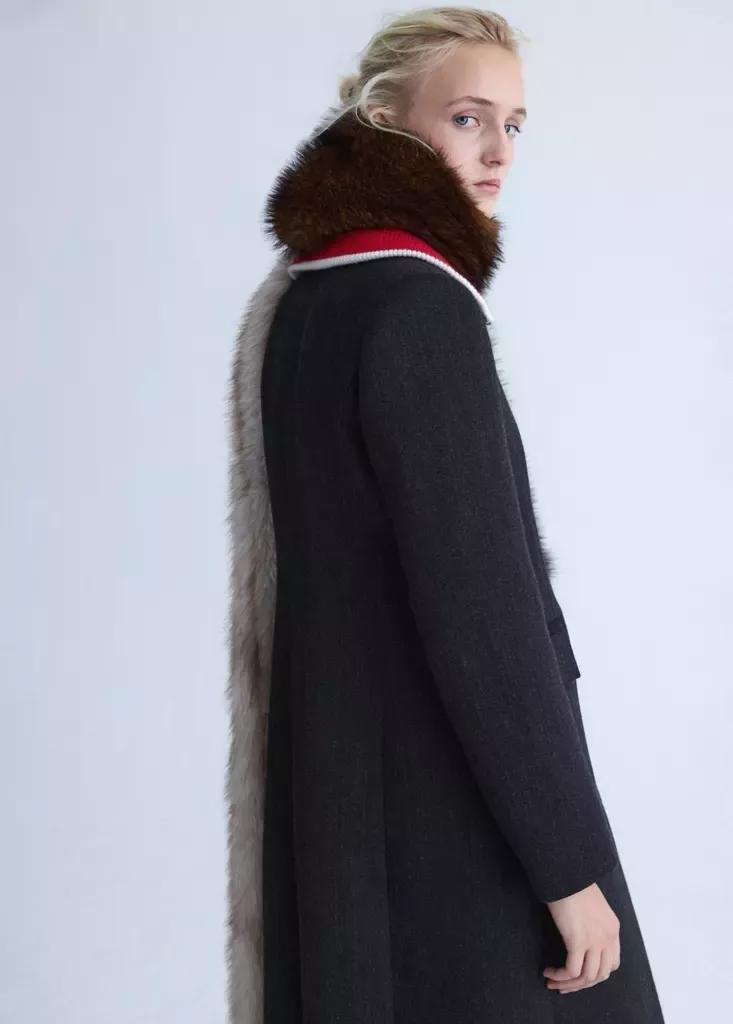 Grey Tailored Wool Coat, Grey, large image number 4