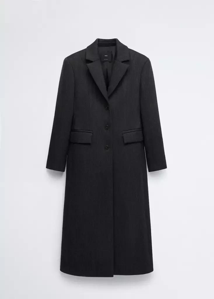Grey Tailored Wool Coat, Grey, large image number 5
