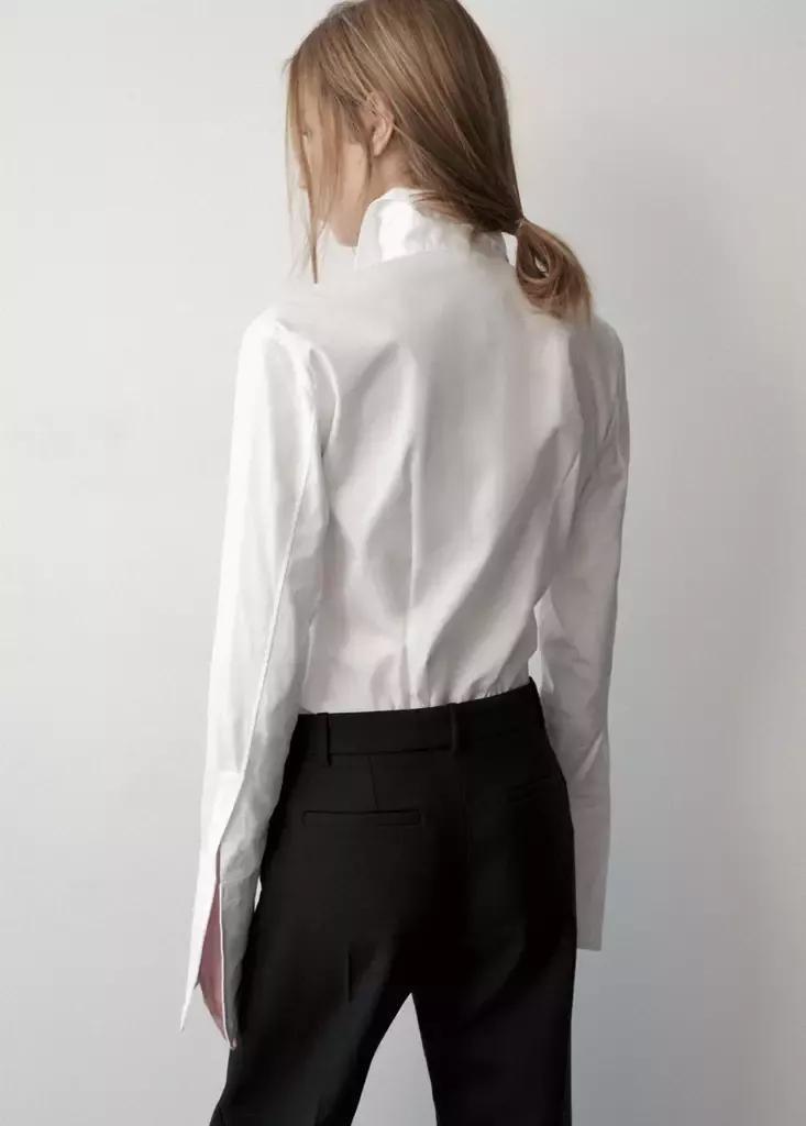 White Fitted Cut Shirt, White, large image number 2