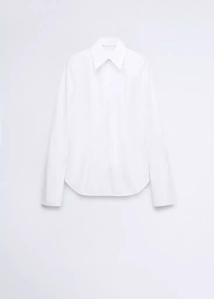 White Fitted Cut Shirt, White, large image number 4