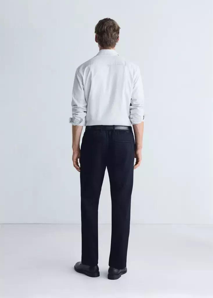 White Slim Fit Striped Non-Iron Shirt, White, medium