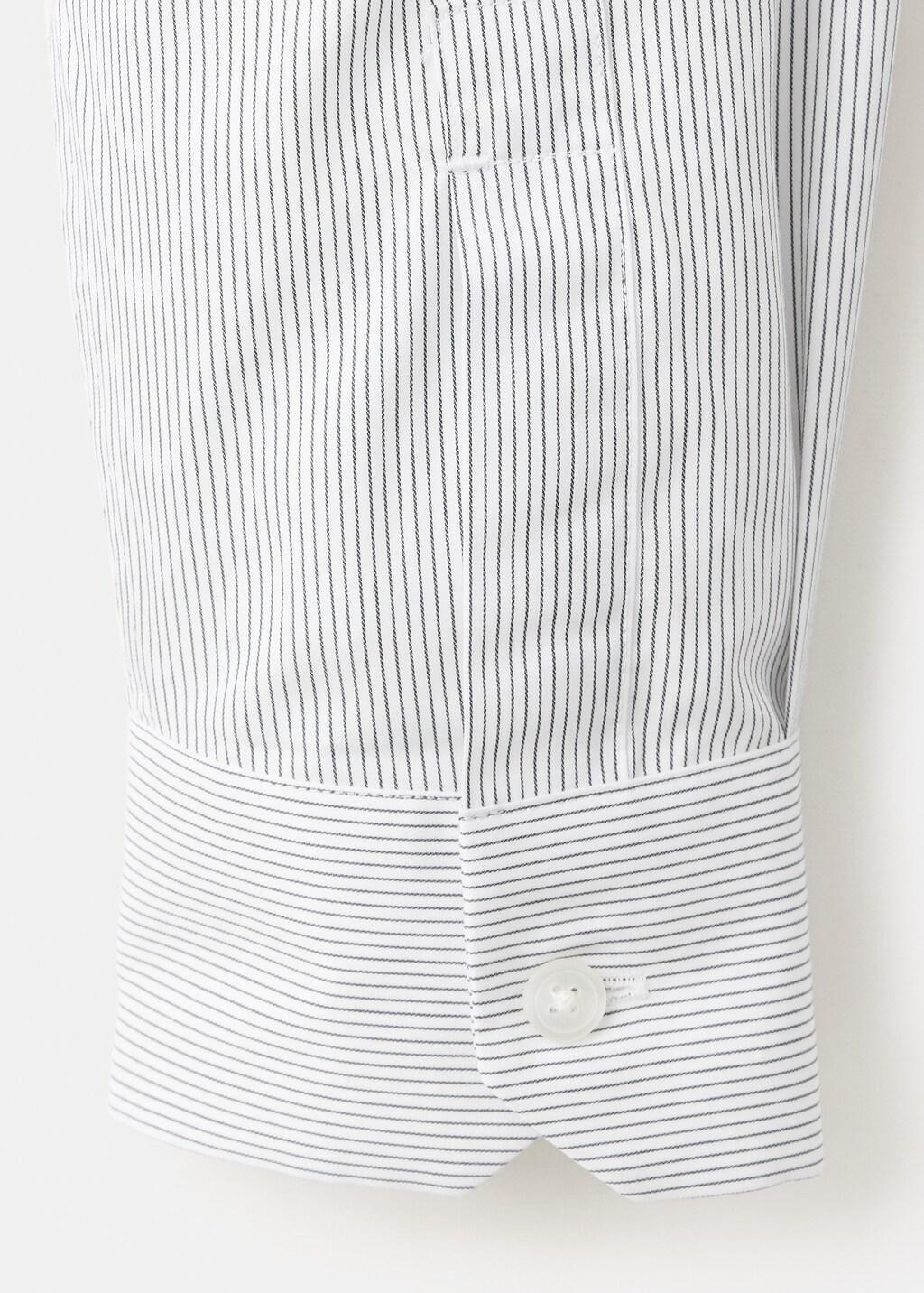 White Slim Fit Striped Non-Iron Shirt, White, large image number 4