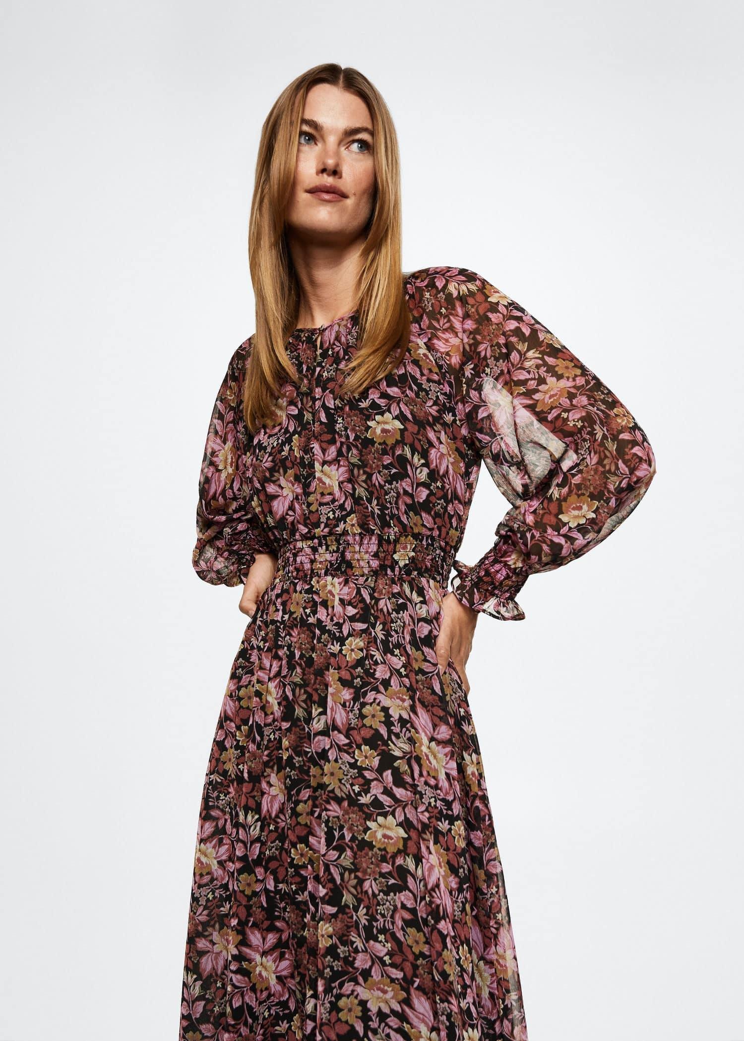 Mango pink best sale floral dress