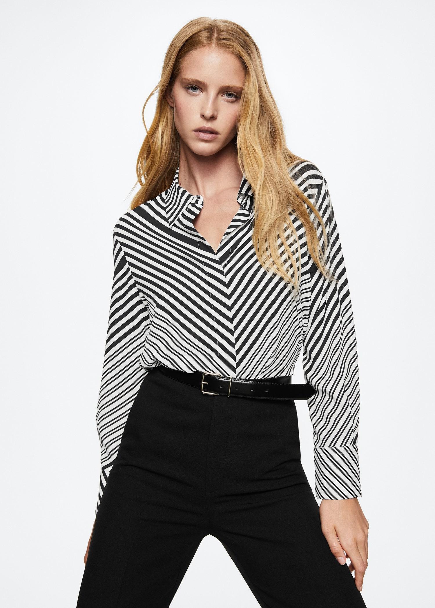 Charcoal Buttoned Flowy Shirt, , large image number 0