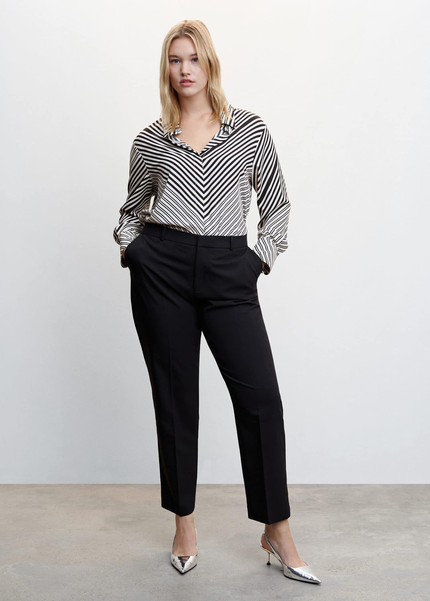 Charcoal Buttoned Flowy Shirt, , large image number 4