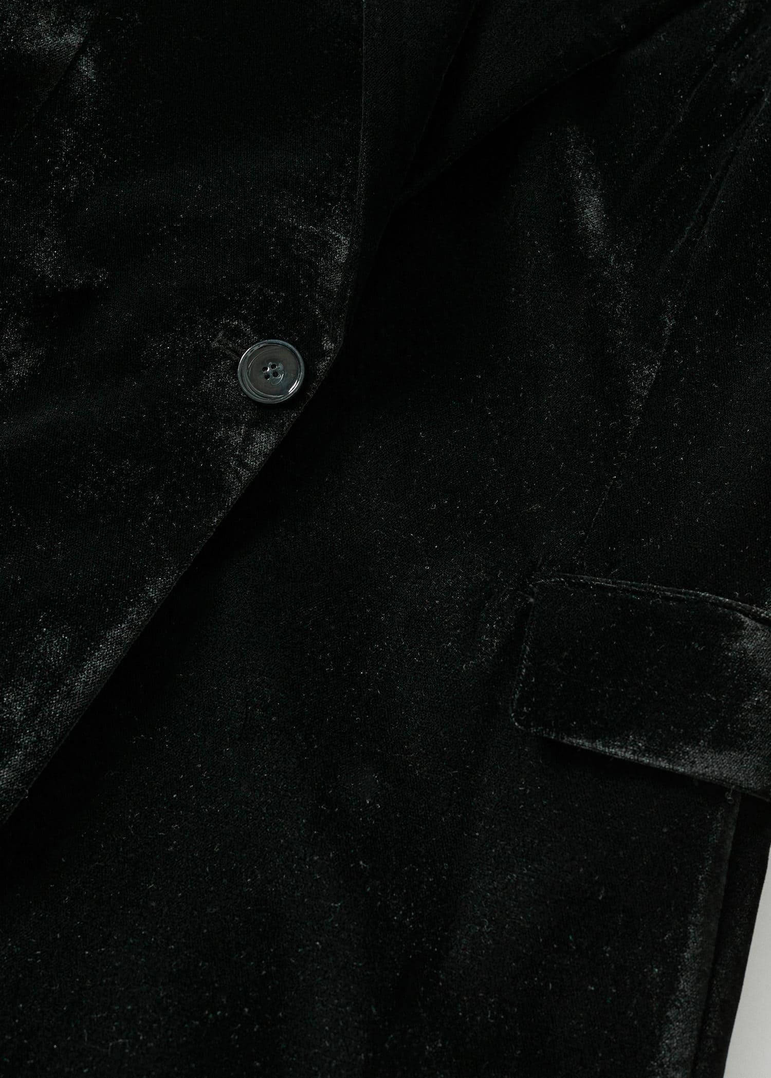 Black Velvet Suit Blazer, , large image number 4