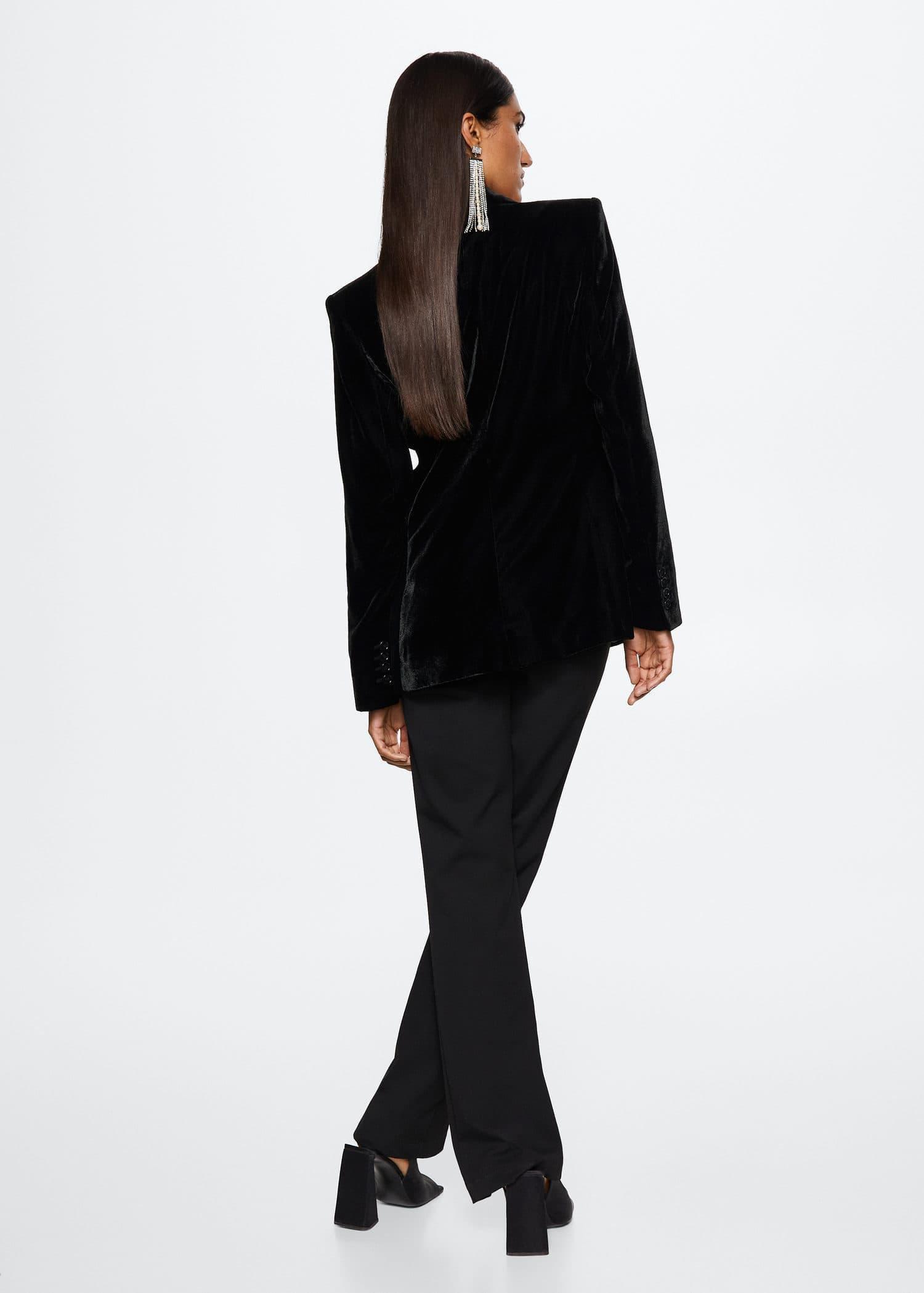 Black Velvet Suit Blazer, , large image number 5