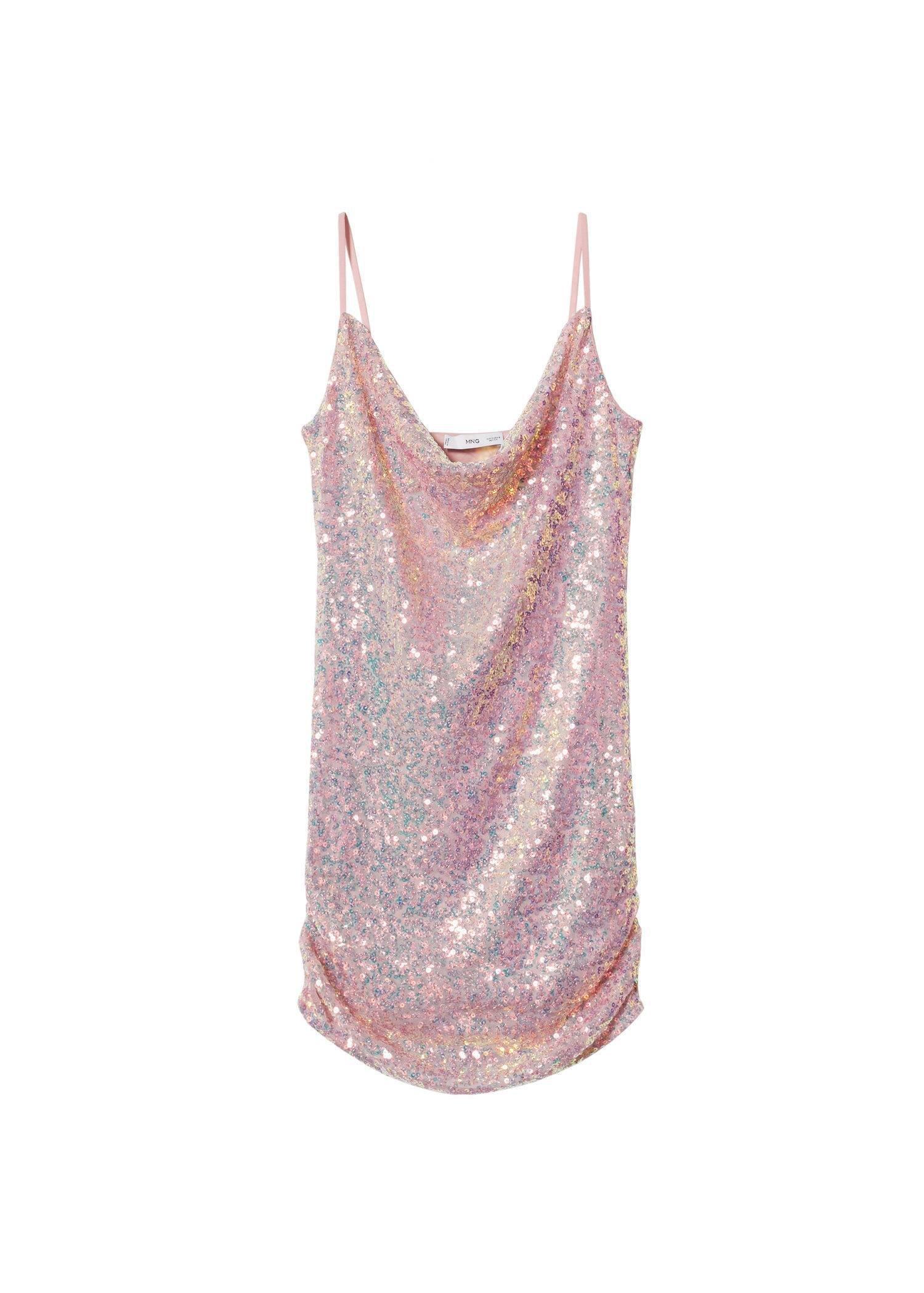 Pink Rhinestones Velvet Dress, , large image number 3