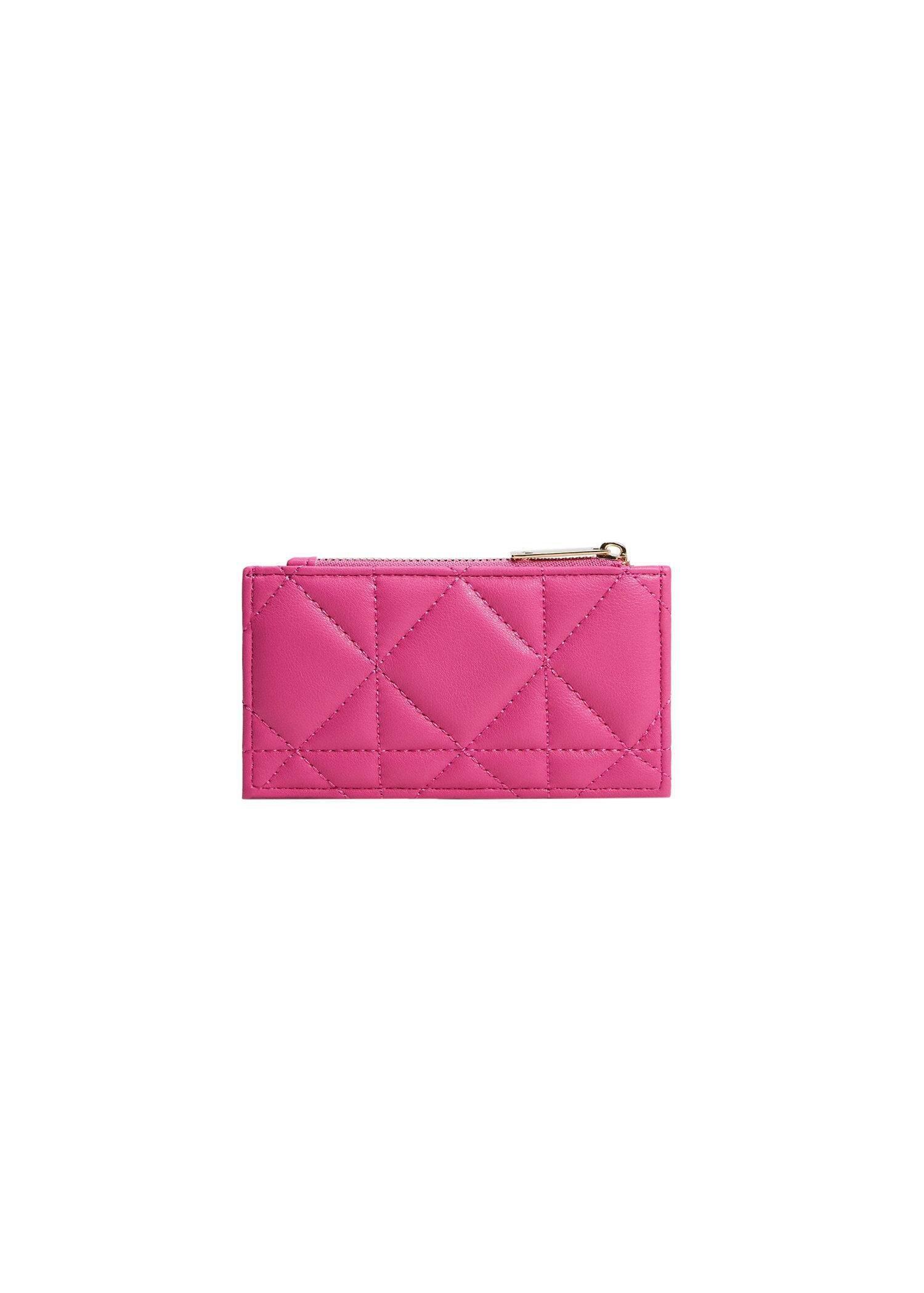 bright pink Quilted cardholder, , large image number 1