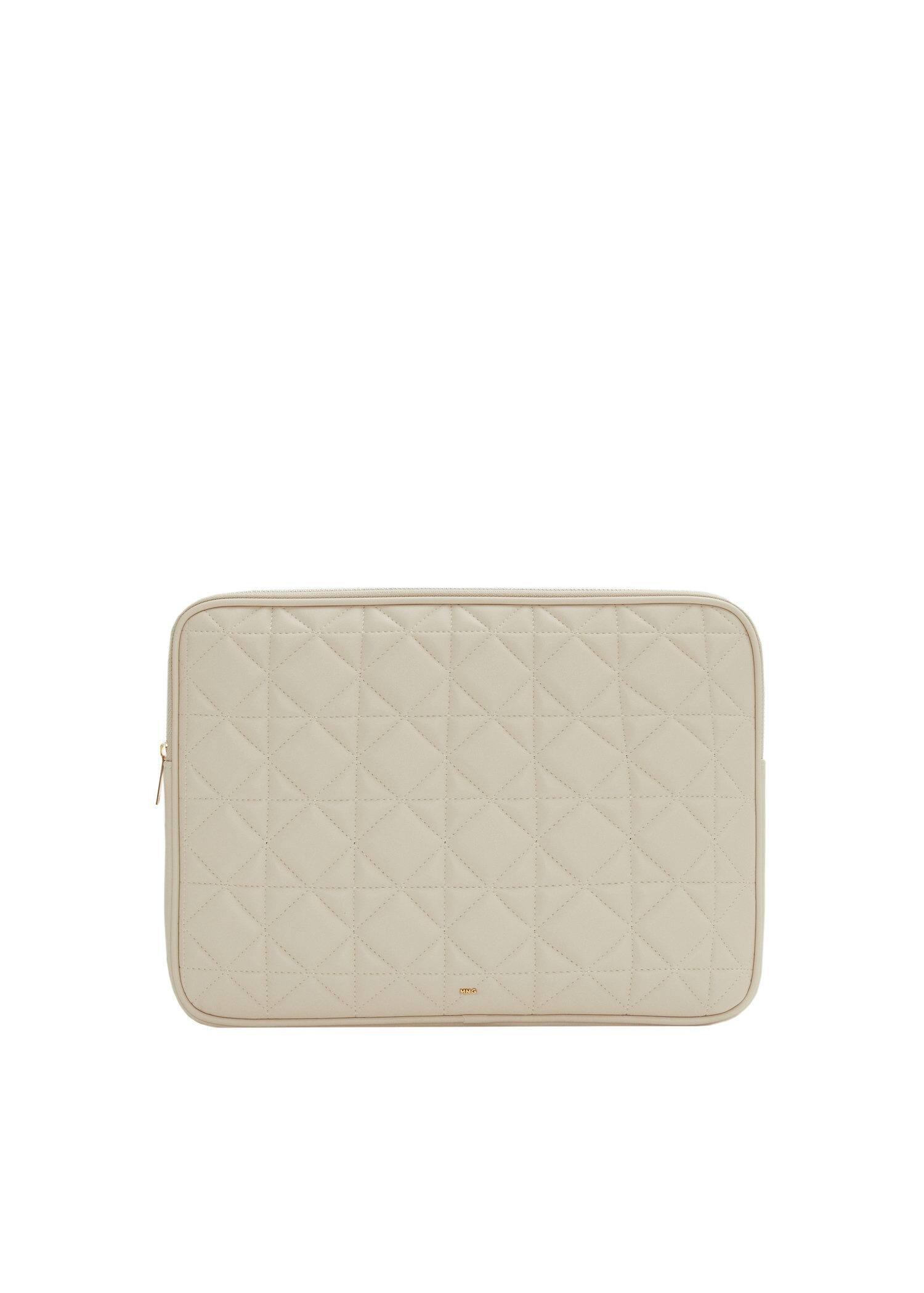 Off- White Quilted Laptop Case, , large image number 0