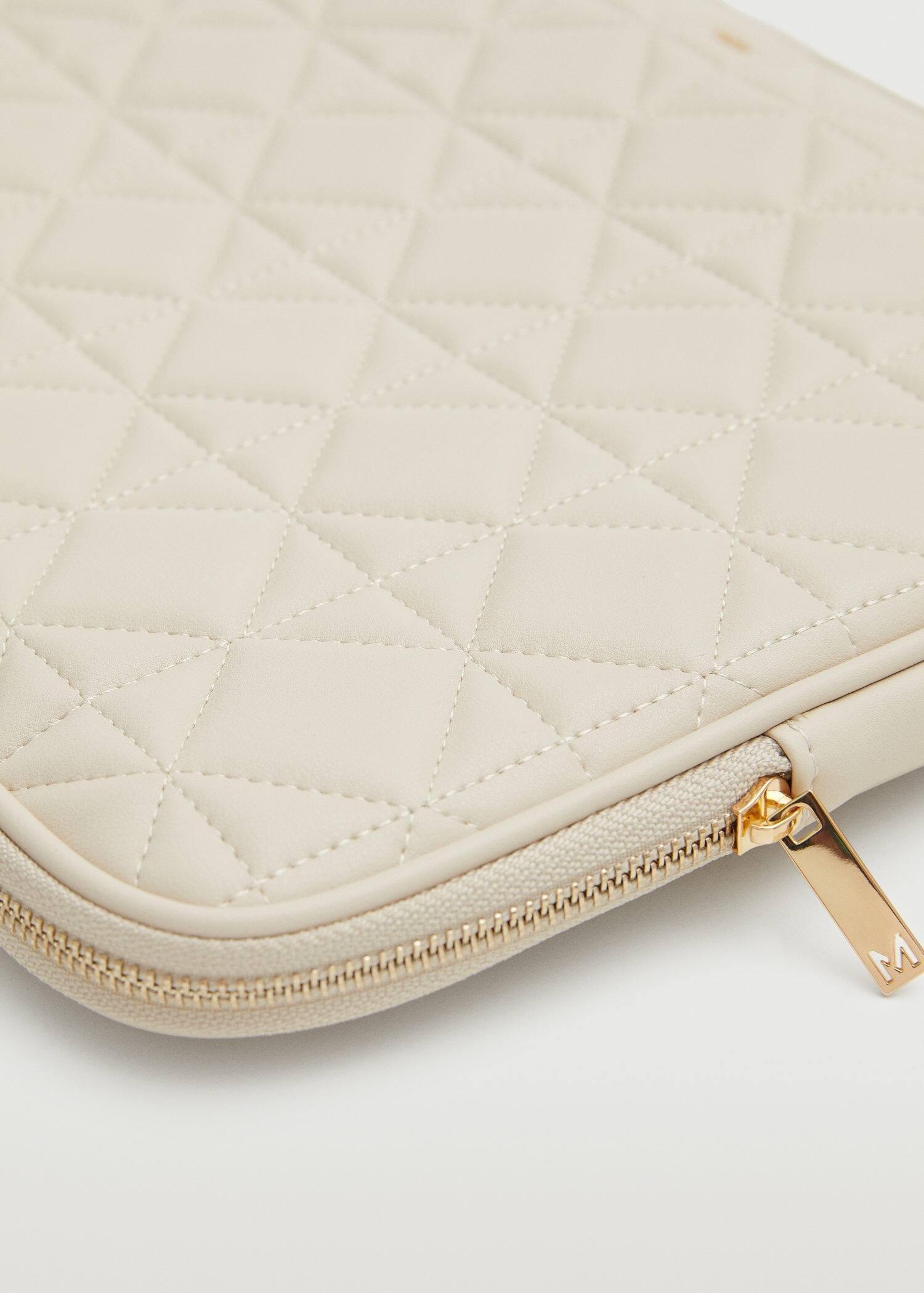 Off- White Quilted Laptop Case, , large image number 2