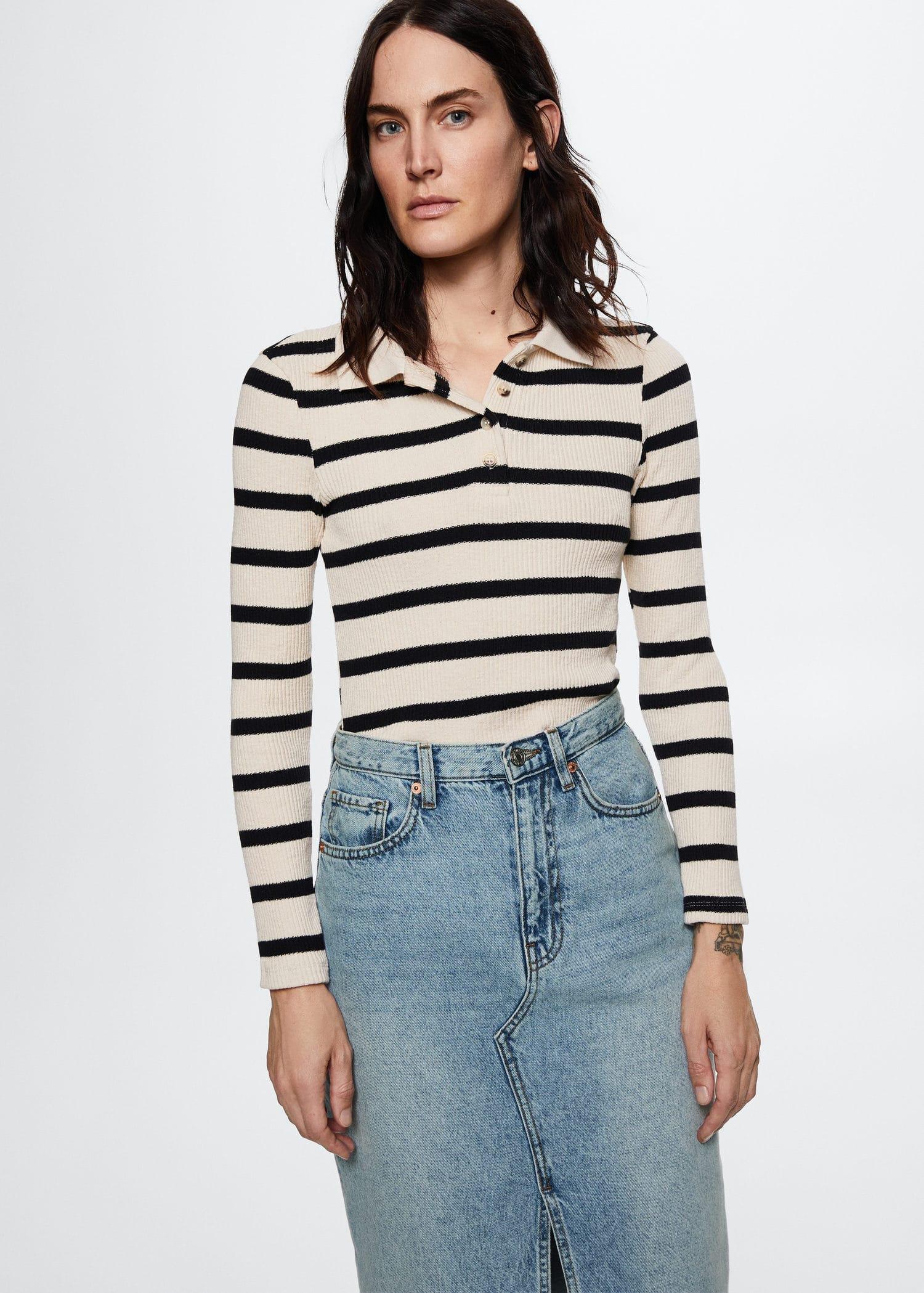 open blue Slit denim skirt, , large image number 6