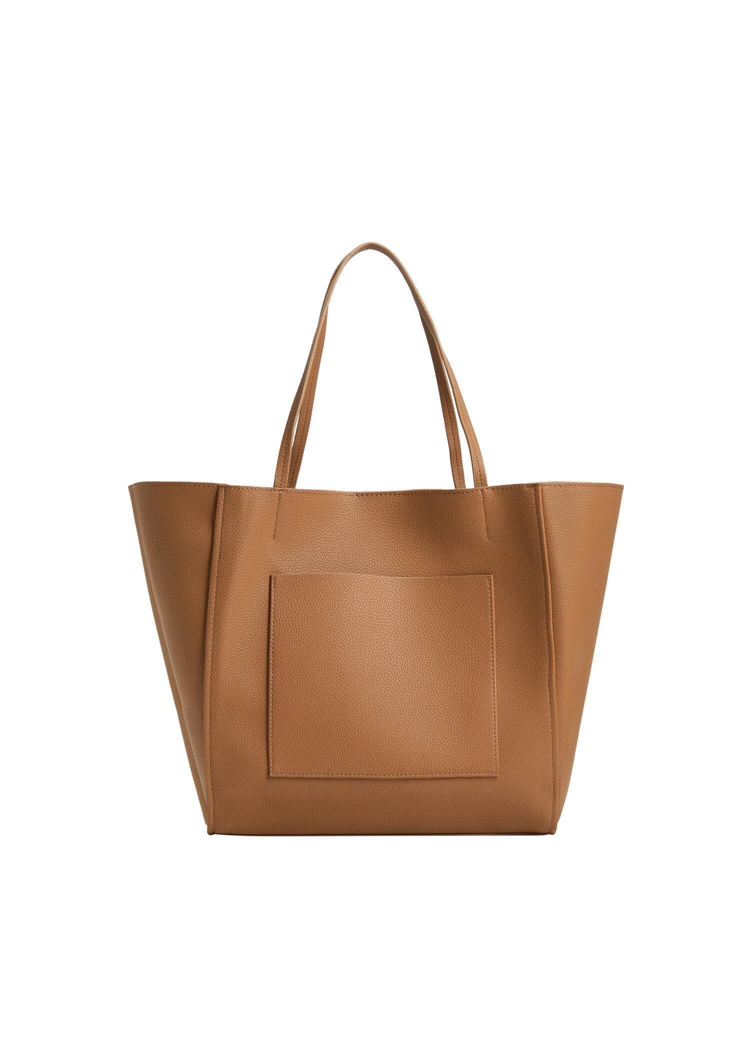 Brown Pocket Shopper Bag, , large image number 0