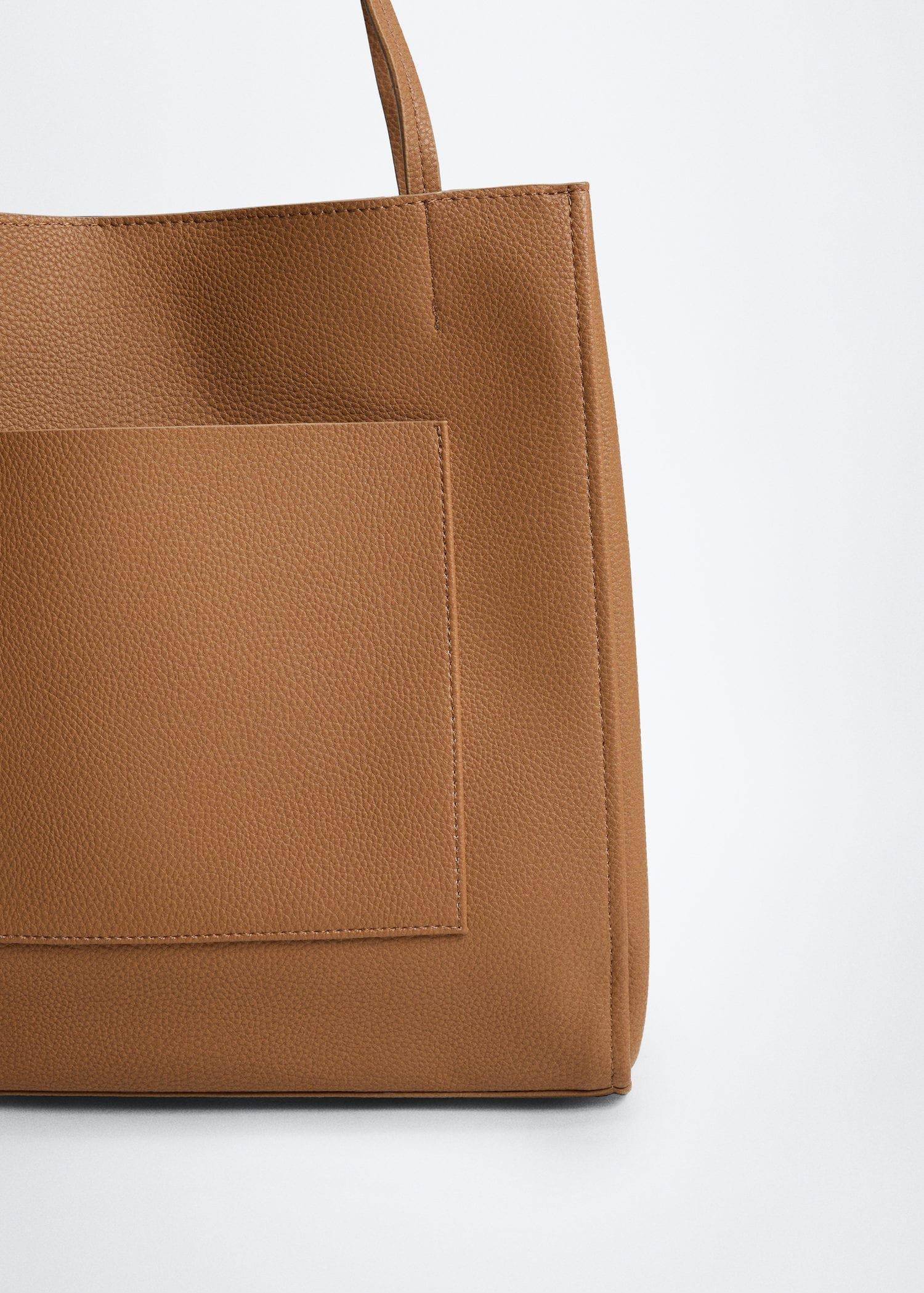Brown Pocket Shopper Bag, , large image number 1