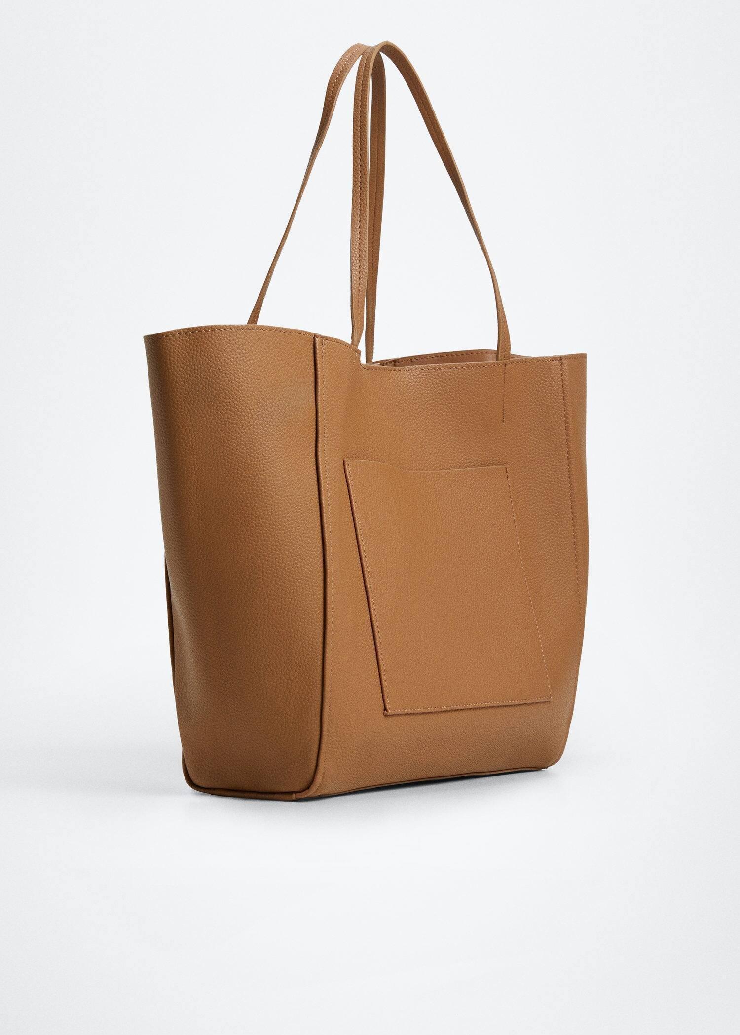Brown Pocket Shopper Bag, , large image number 3