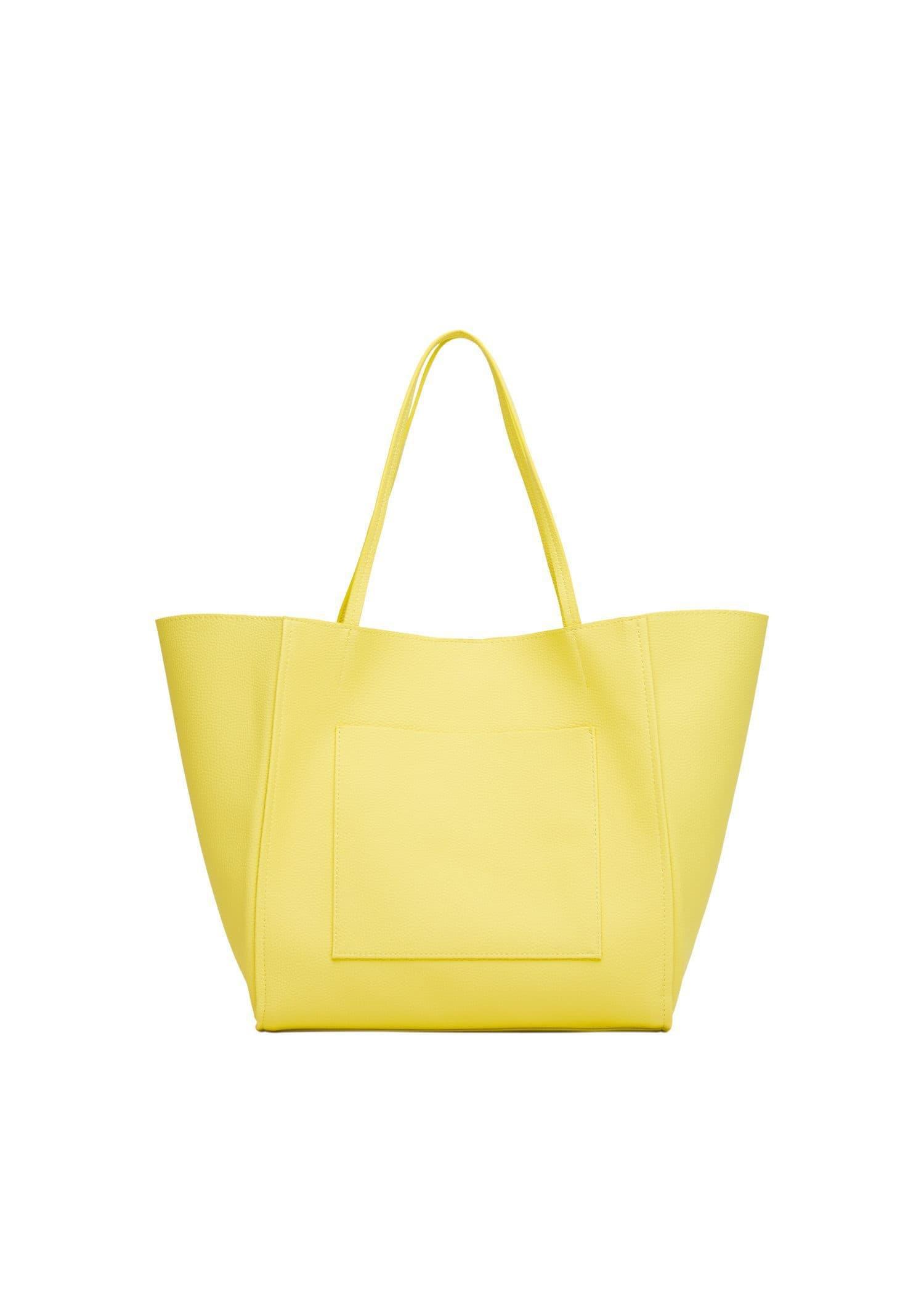 yellow Pocket shopper bag, , large image number 0