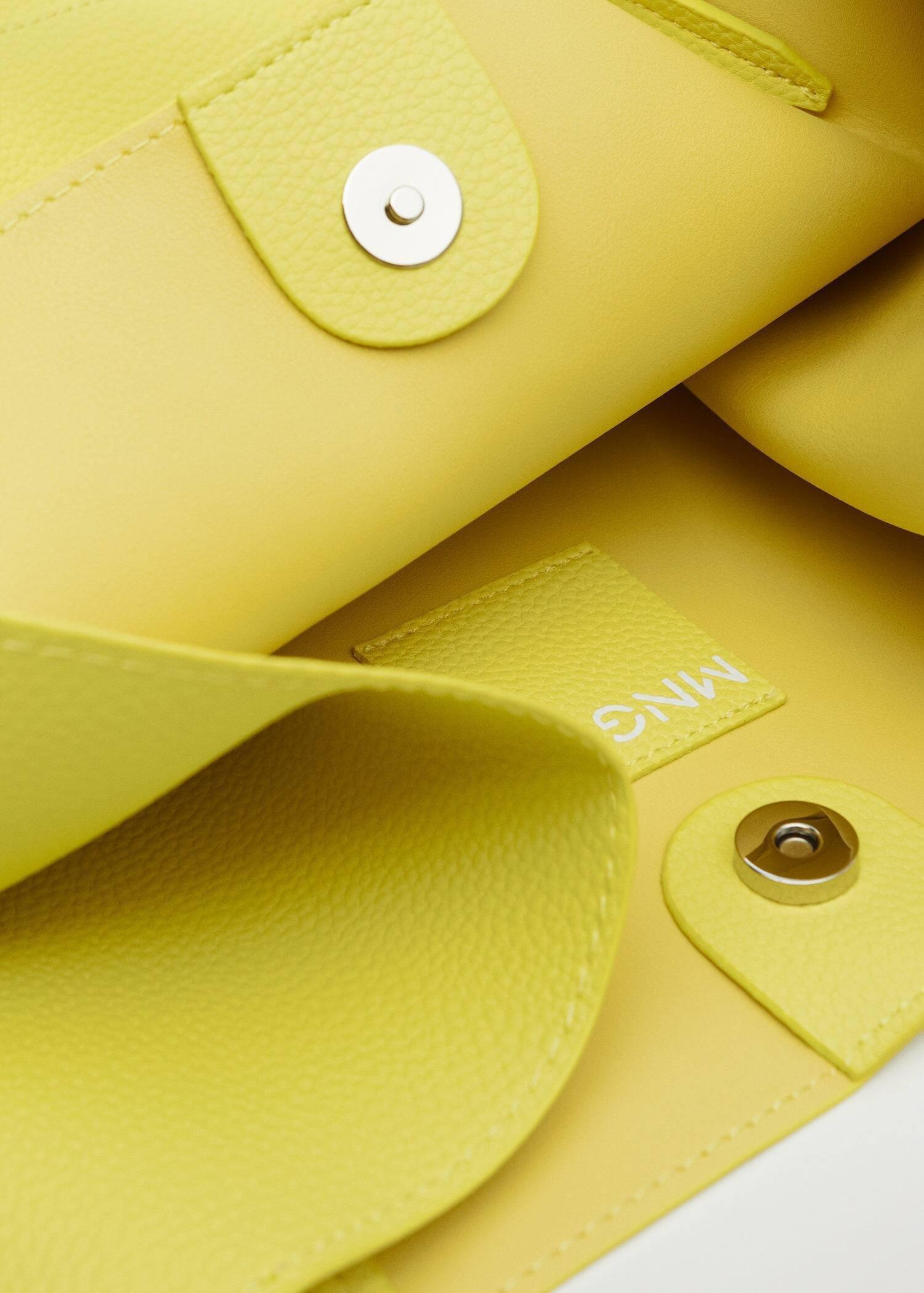 yellow Pocket shopper bag, , large image number 3