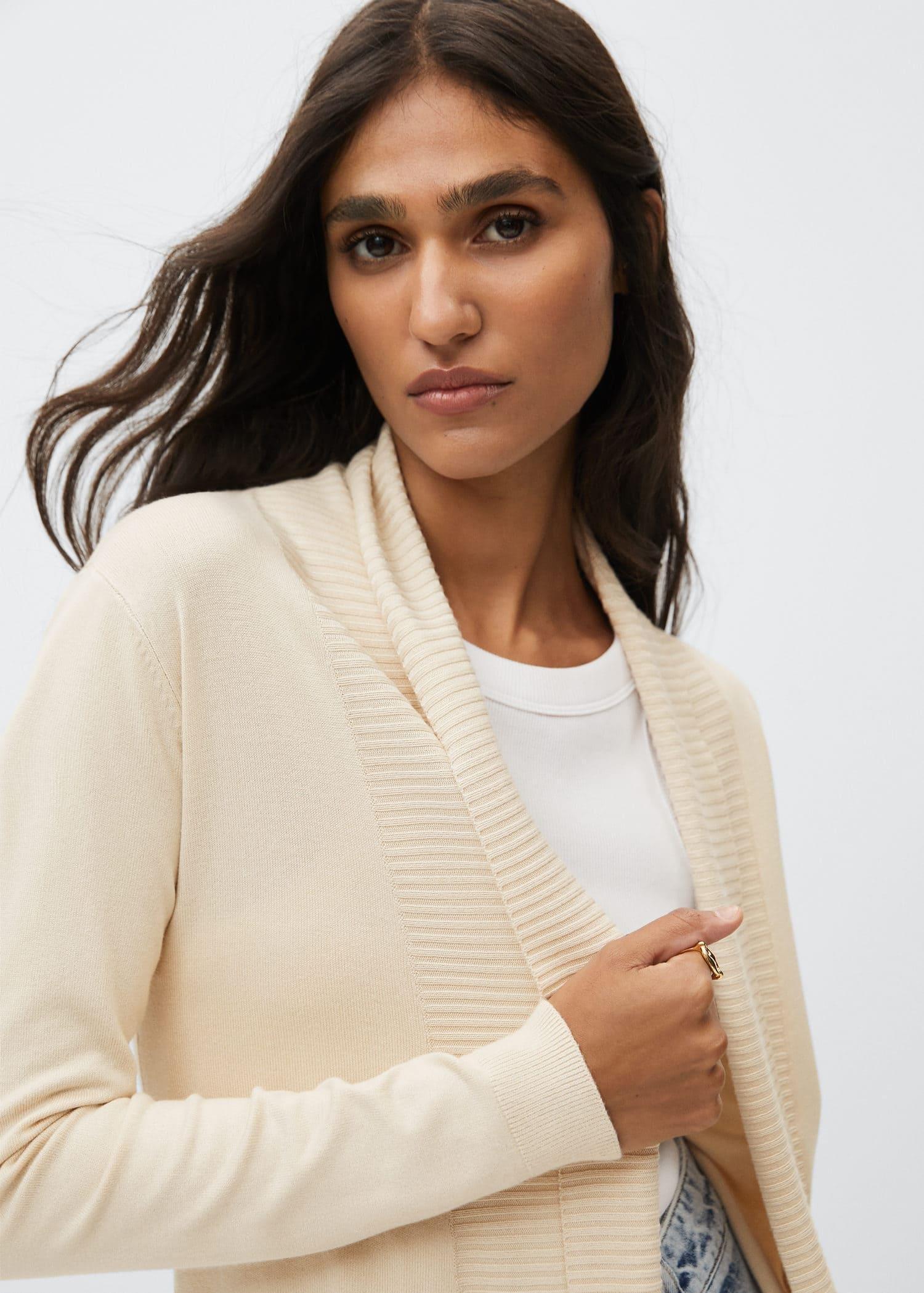 lt pastel grey Fine-knit cardigan, , large image number 0