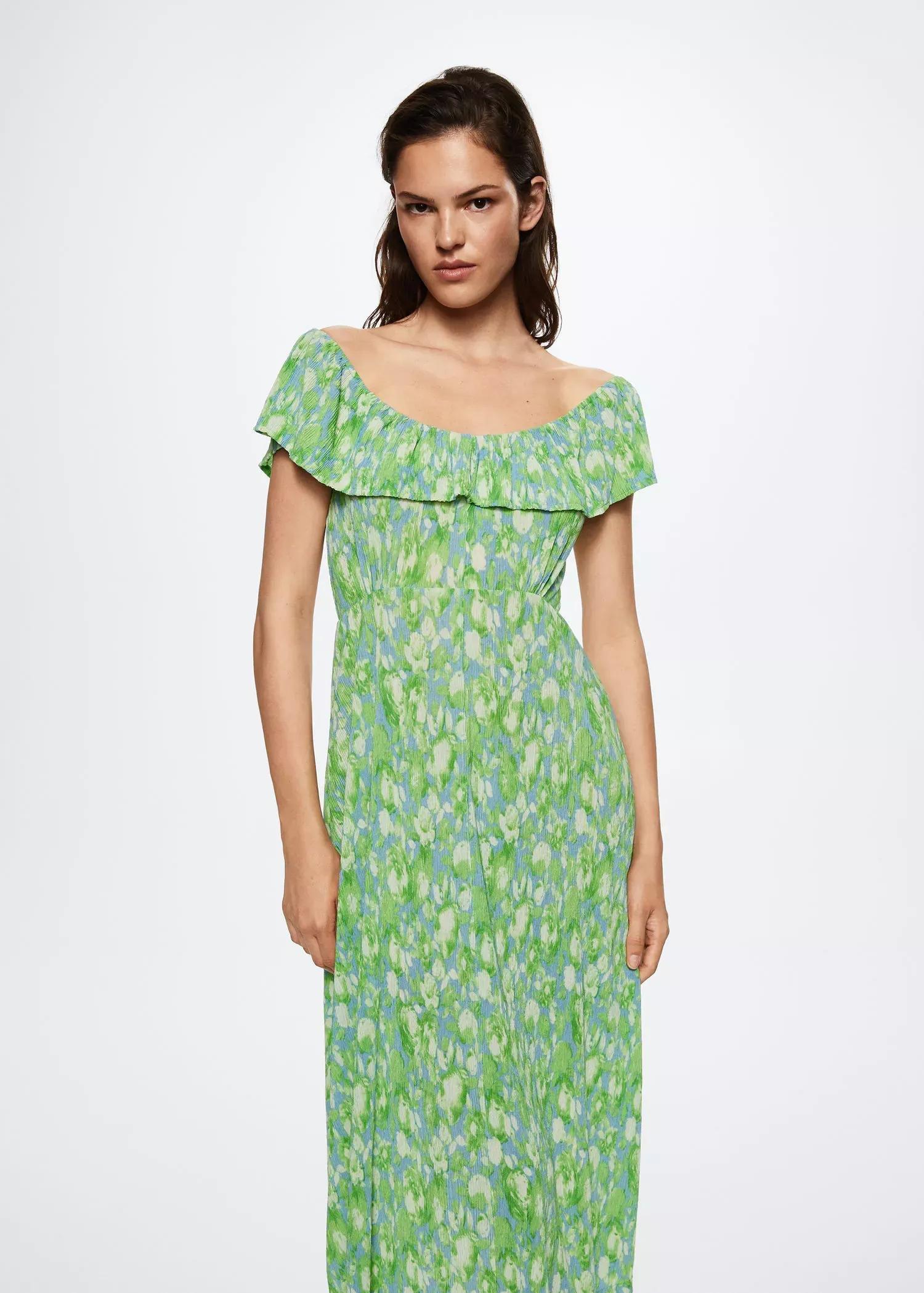 medium blue Floral print dress, , large image number 1