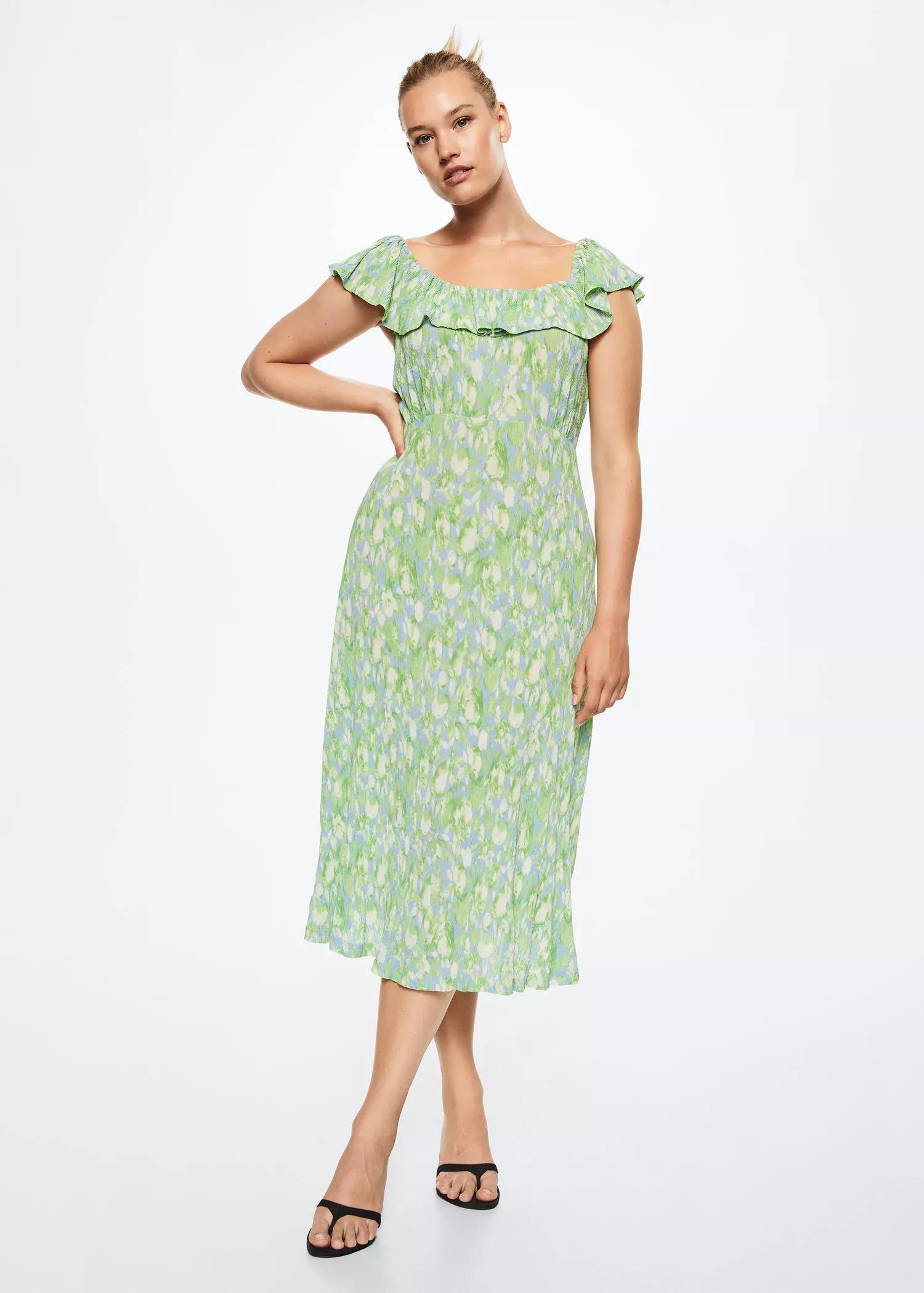 medium blue Floral print dress, , large image number 3