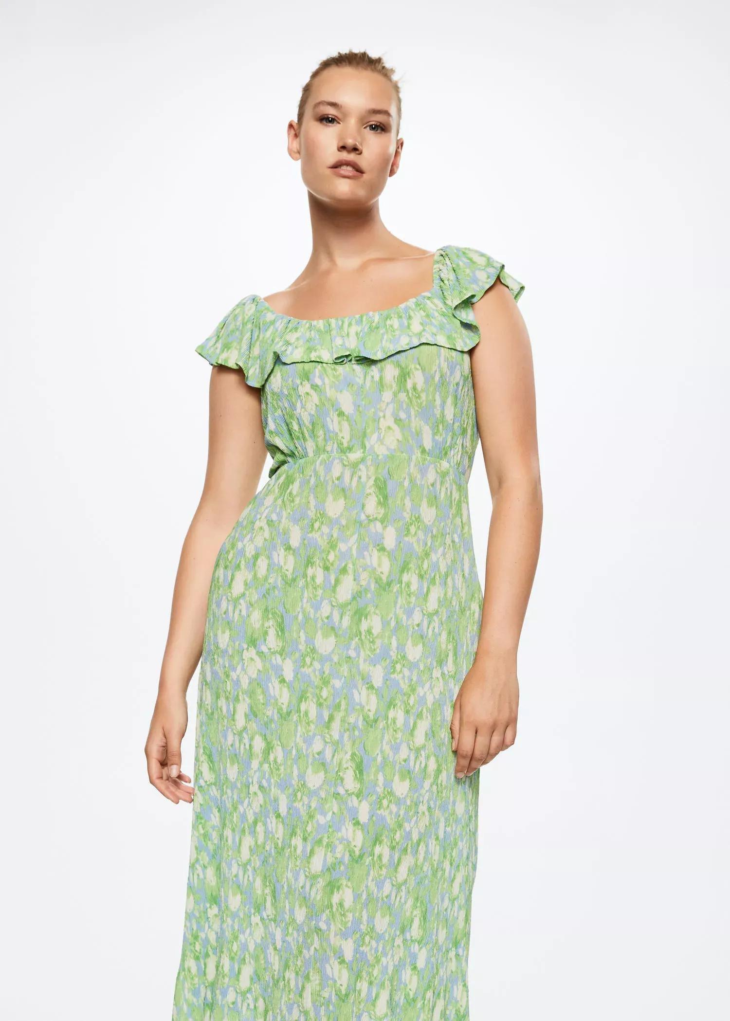 medium blue Floral print dress, , large image number 4